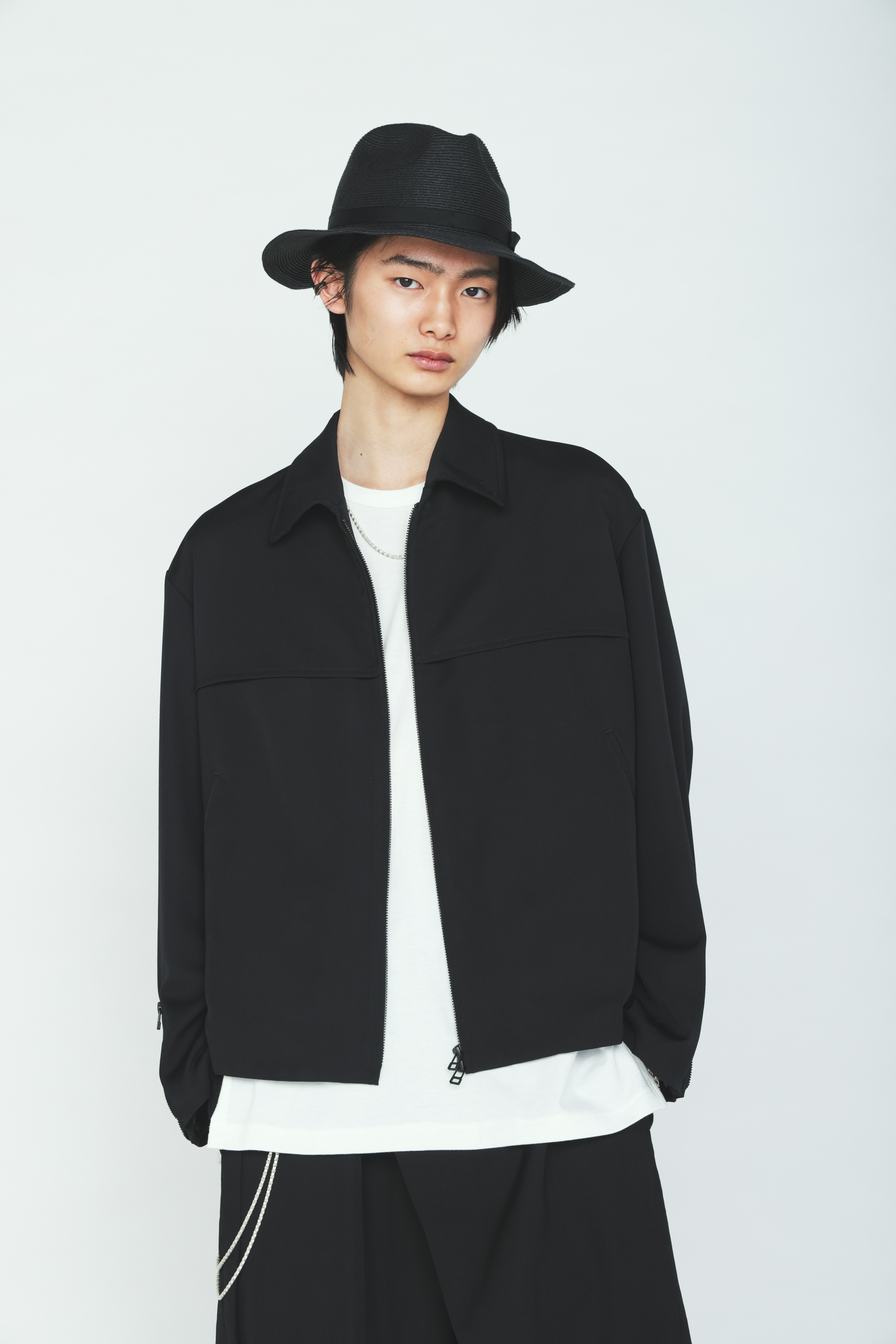WASHER WOOL GABARDINE ZIP-UP BLOUSON