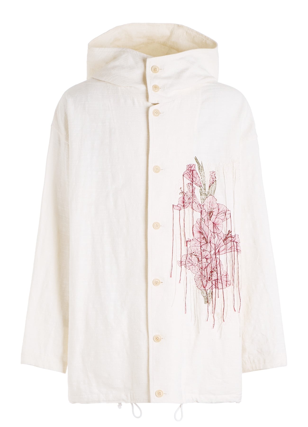 COTTON/LINEN FLOWER EMBROIDERY PARKA