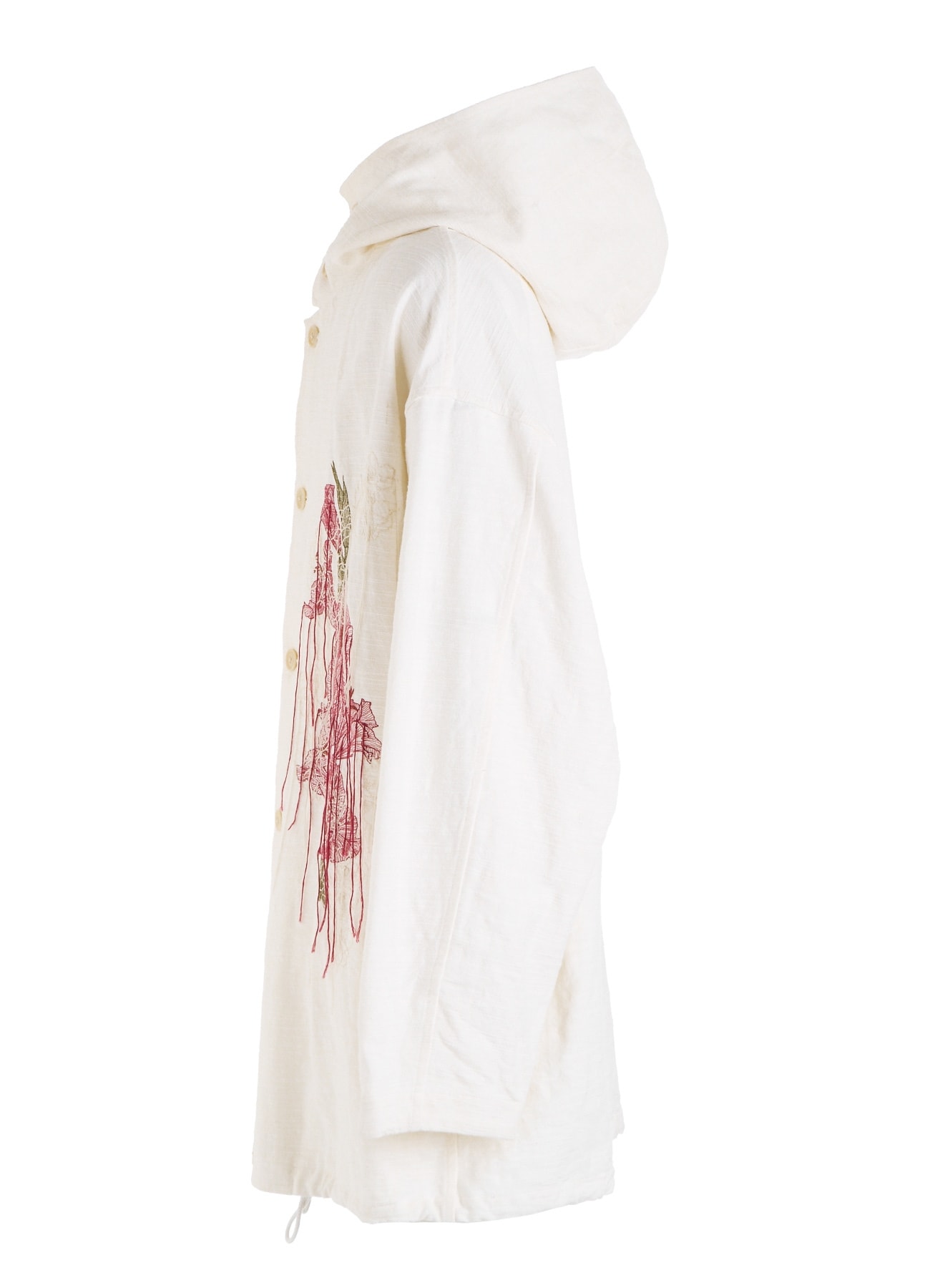 COTTON/LINEN FLOWER EMBROIDERY PARKA