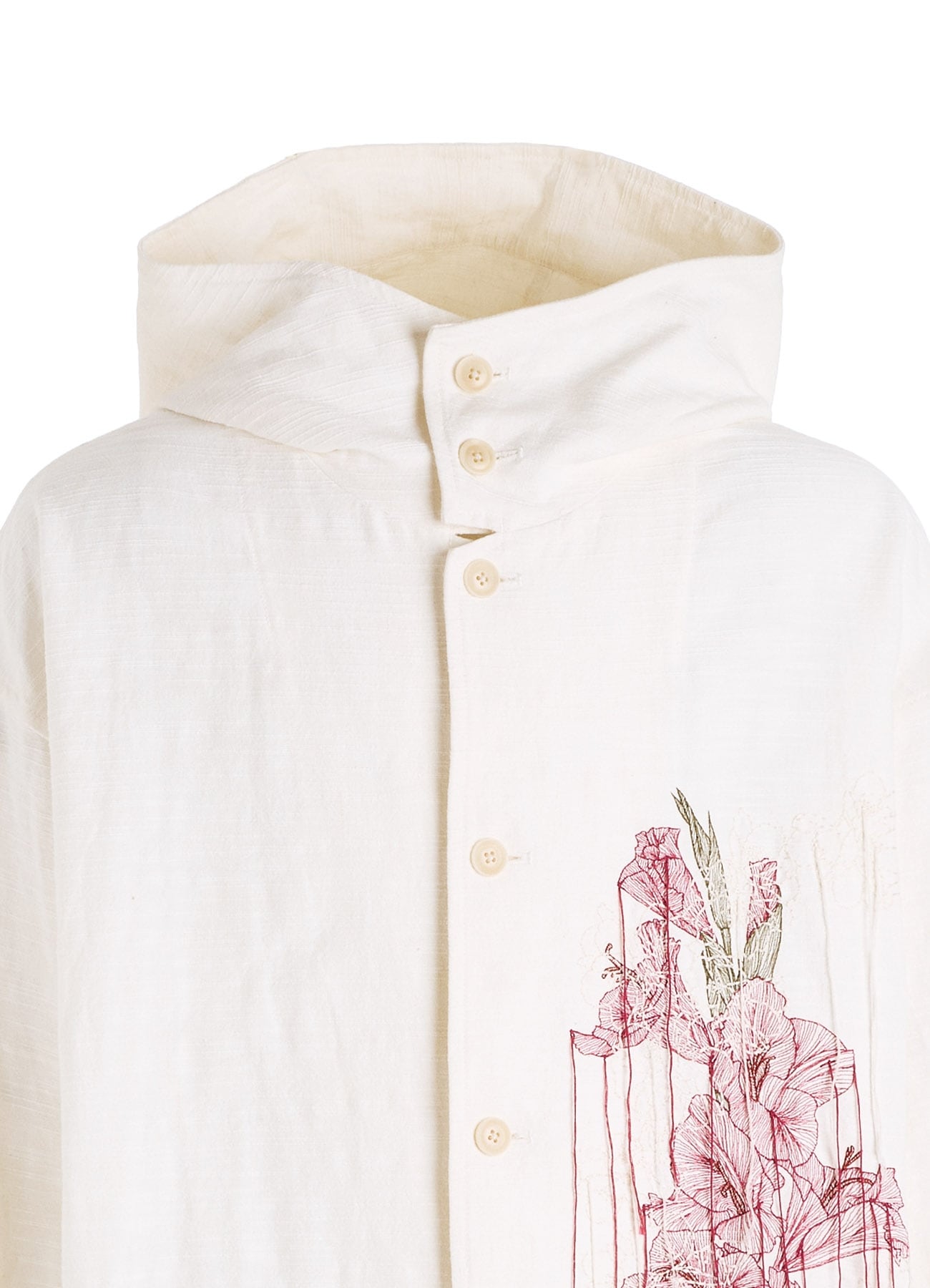COTTON/LINEN FLOWER EMBROIDERY PARKA