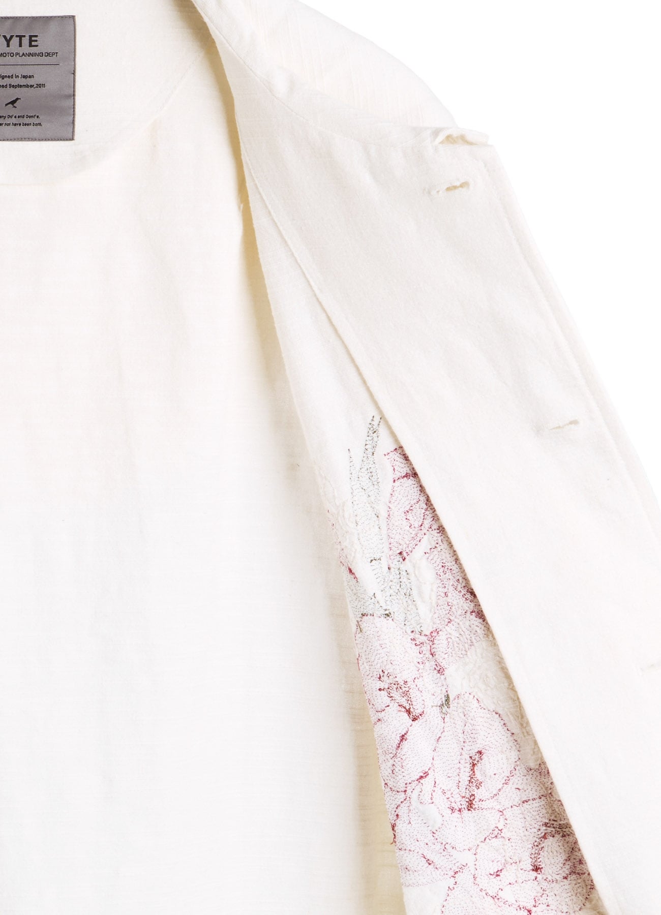 COTTON/LINEN FLOWER EMBROIDERY PARKA