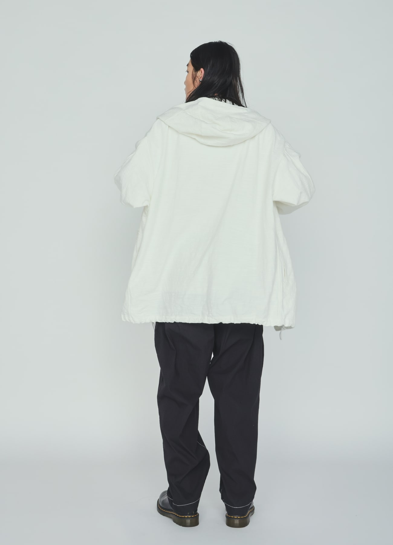 COTTON/LINEN FLOWER EMBROIDERY PARKA