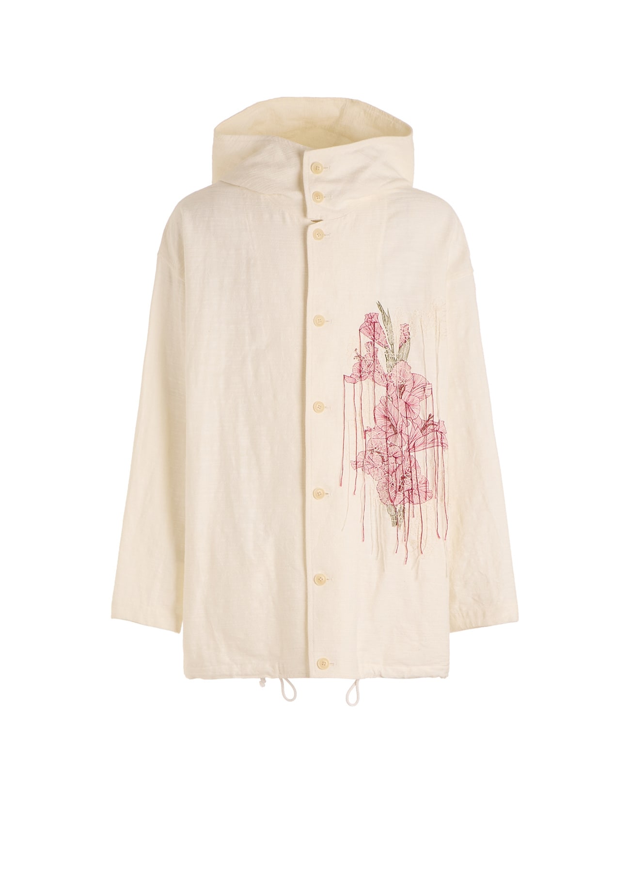 COTTON/LINEN FLOWER EMBROIDERY PARKA