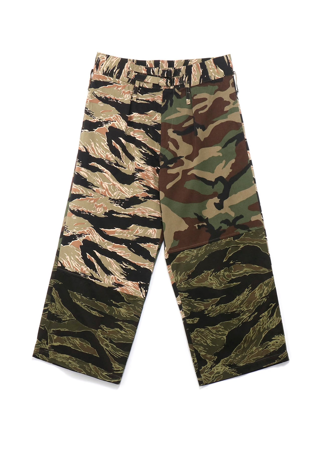 Crazy Camouflage One Tuck Waist Adjust Buggy Pants