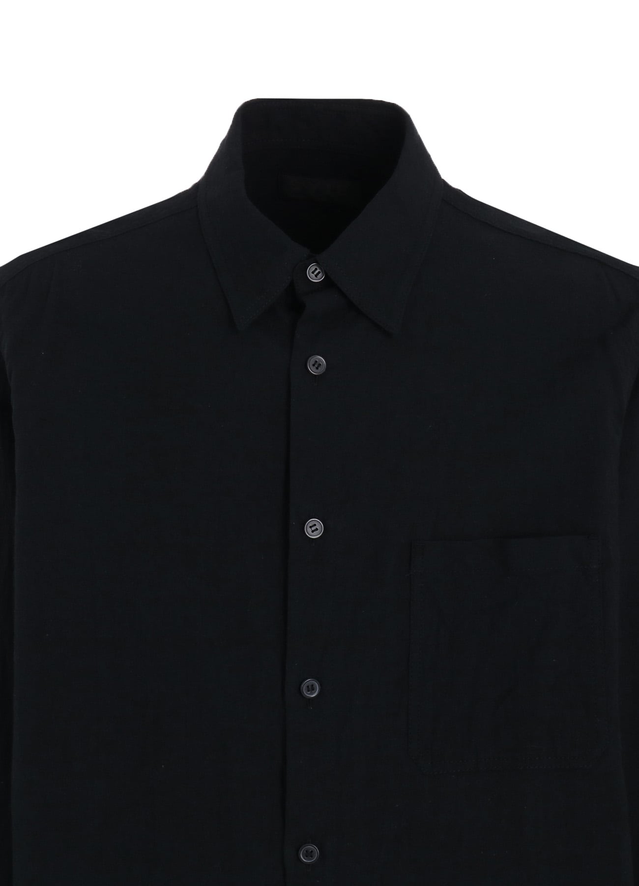 COTTON/LINEN POPLIN LOOSE-FIT REGULAR COLLAR SHIRT