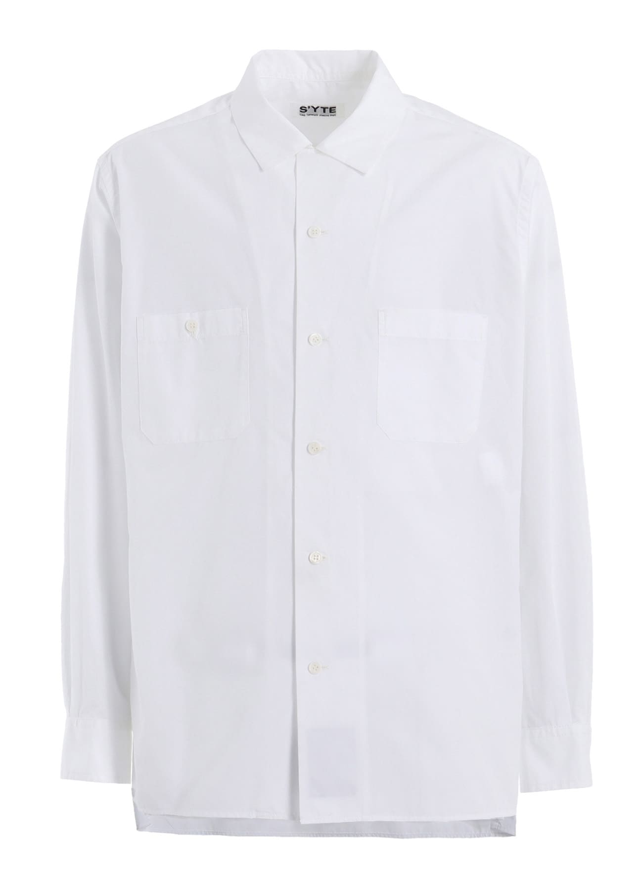 COTTON BROAD LOOSE-FIT OPEN COLLAR SHIRT