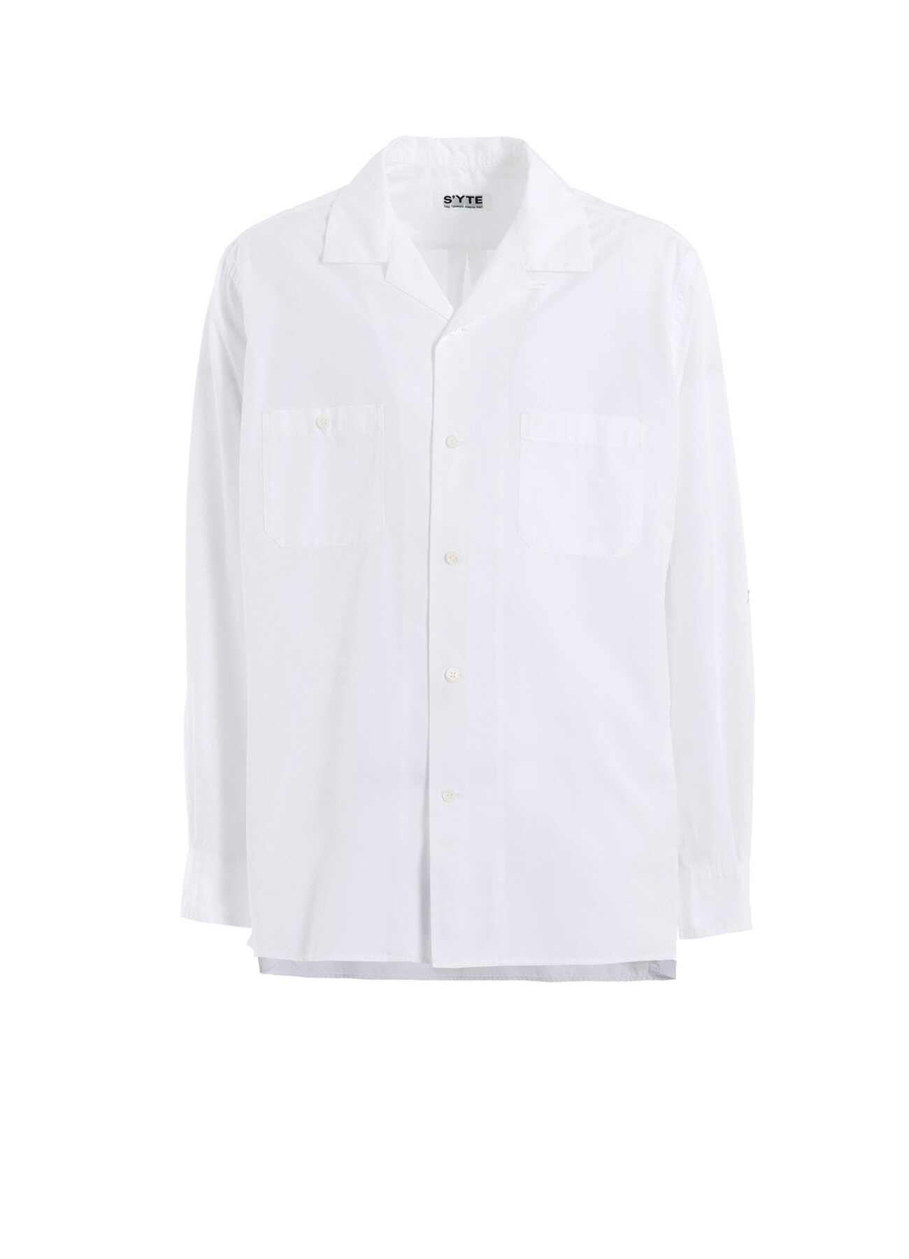 COTTON BROAD LOOSE-FIT OPEN COLLAR SHIRT