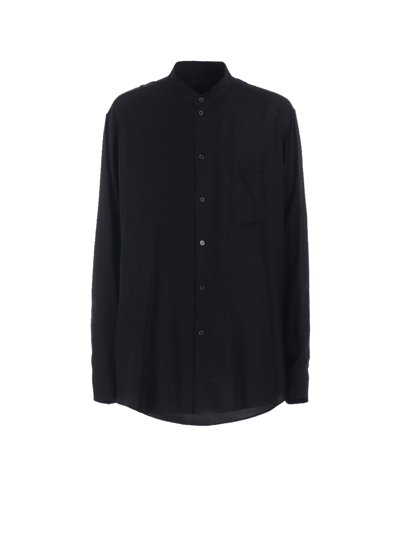 RAYON TWILL LOOSE FIT STAND COLLAR SHIRT