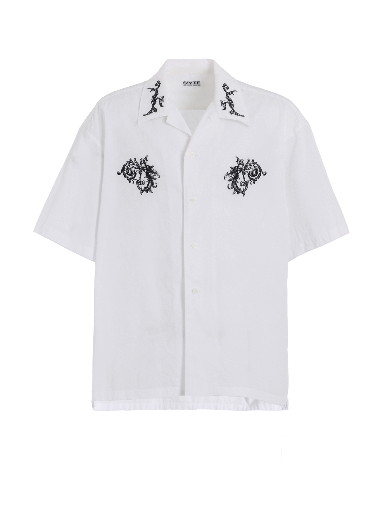 BAROQUE EMBROIDERY OPEN-COLLAR SHIRT