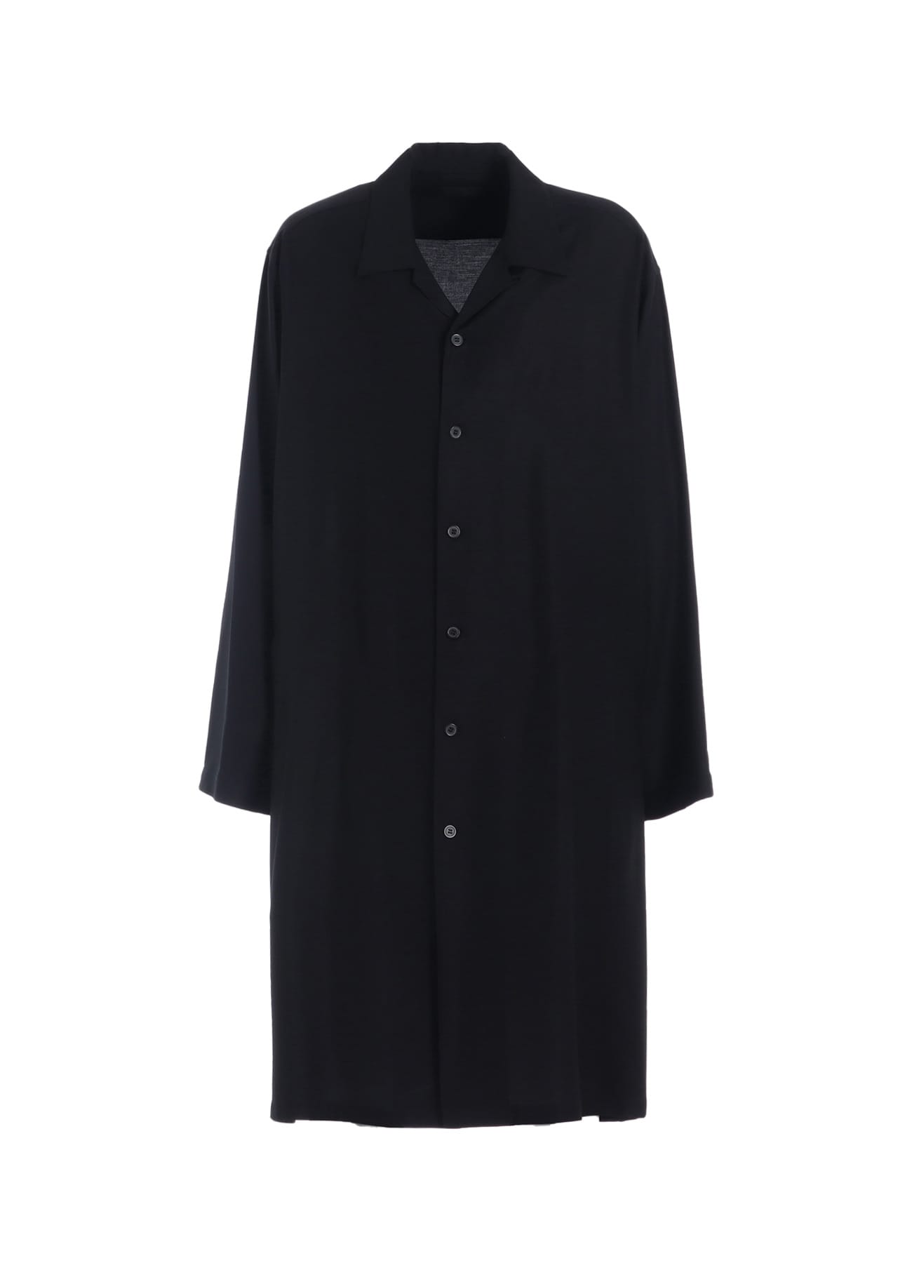 RAYON TWILL OPEN-COLLAR LONG SHIRT