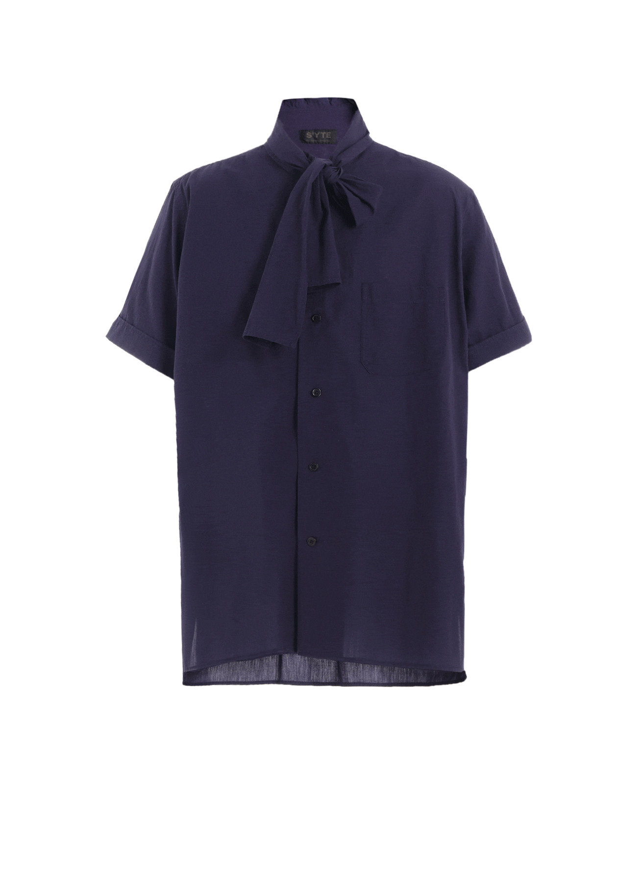 BROADCLOTH CHAMBRAY SHORT-SLEEVE STALL SHIRT