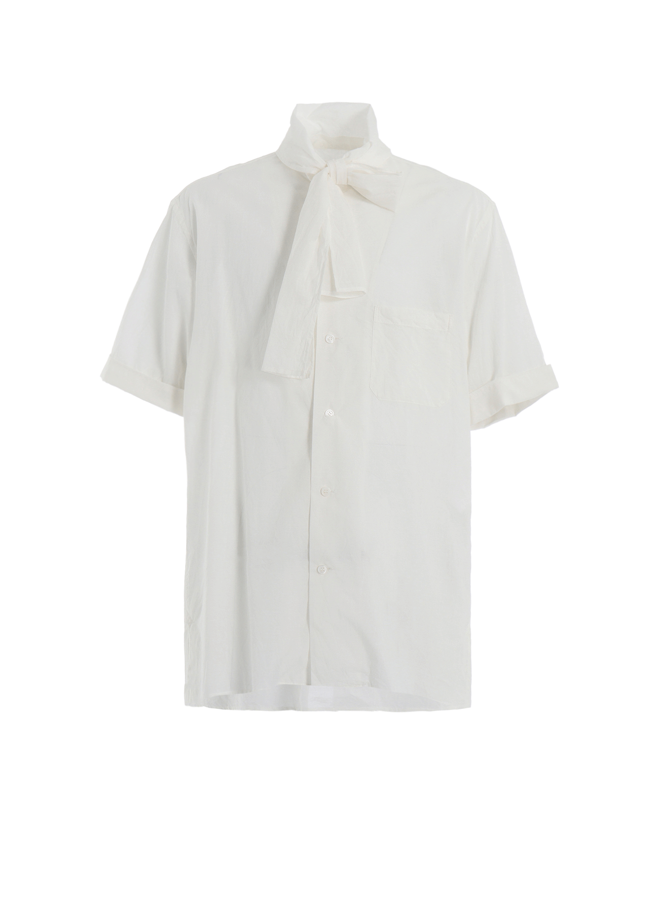 COTTON SILK LOAN SHORT-SLEEVE STALL SHIRT