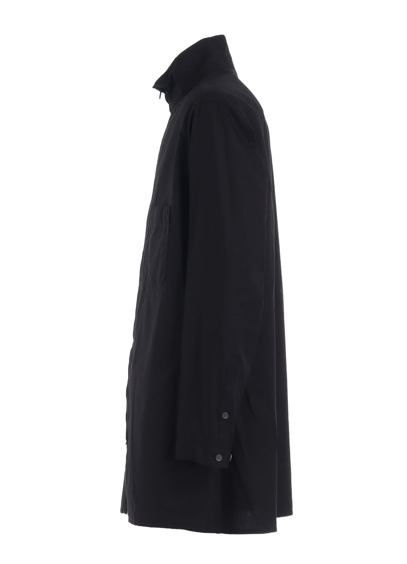 COTTON BROAD STAND COLLAR ZIPPER SHIRT
