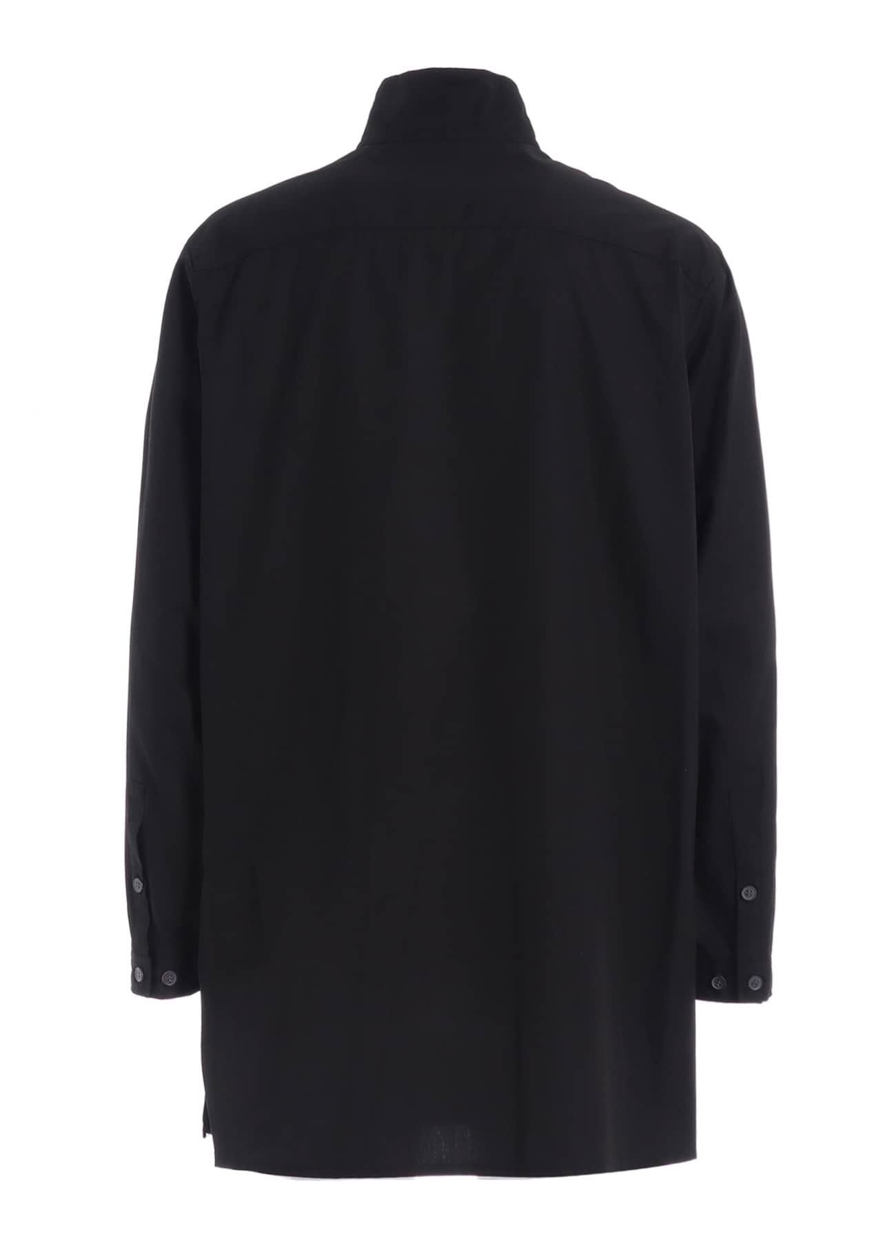 COTTON BROAD STAND COLLAR ZIPPER SHIRT