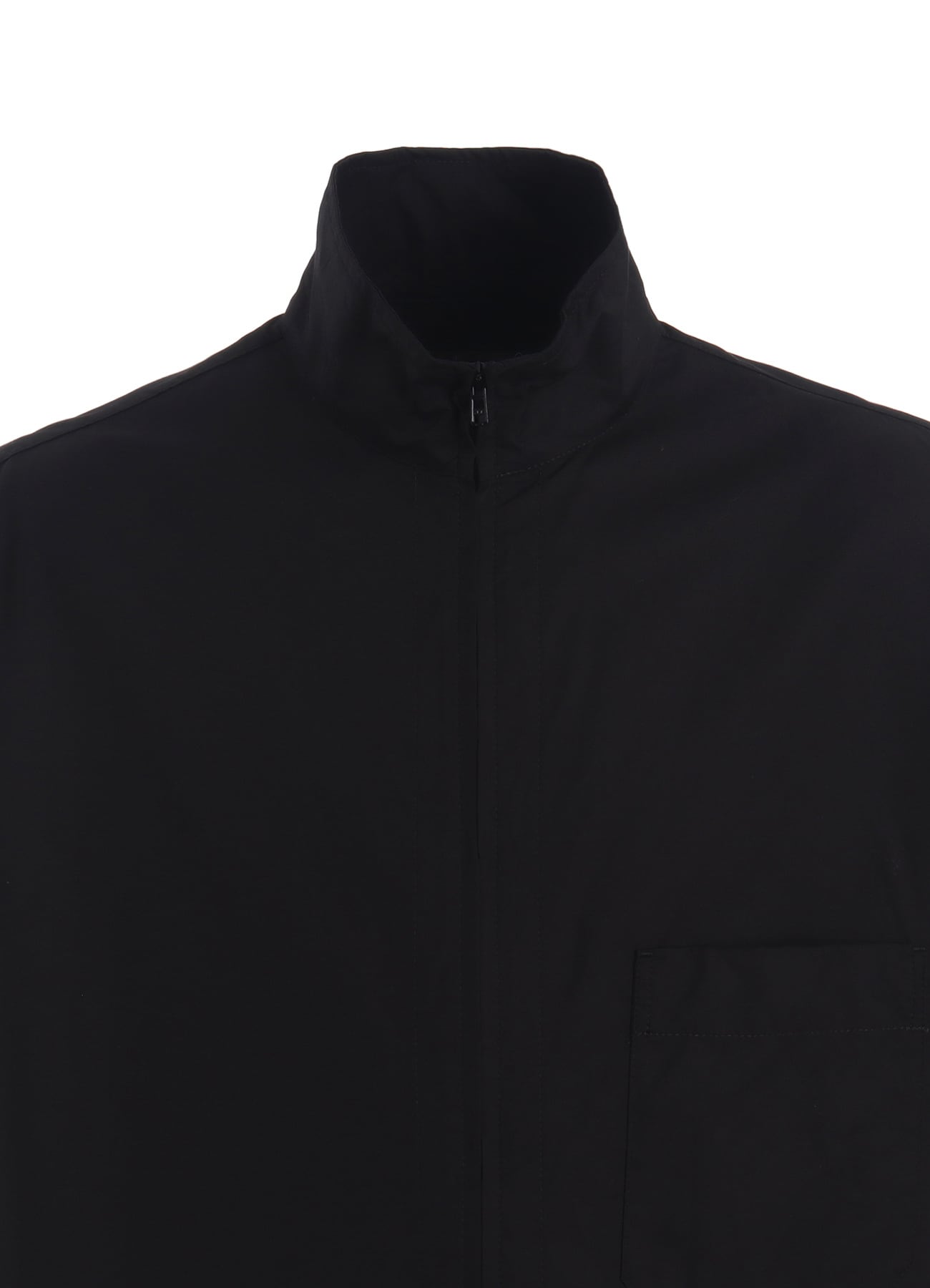 COTTON BROAD STAND COLLAR ZIPPER SHIRT