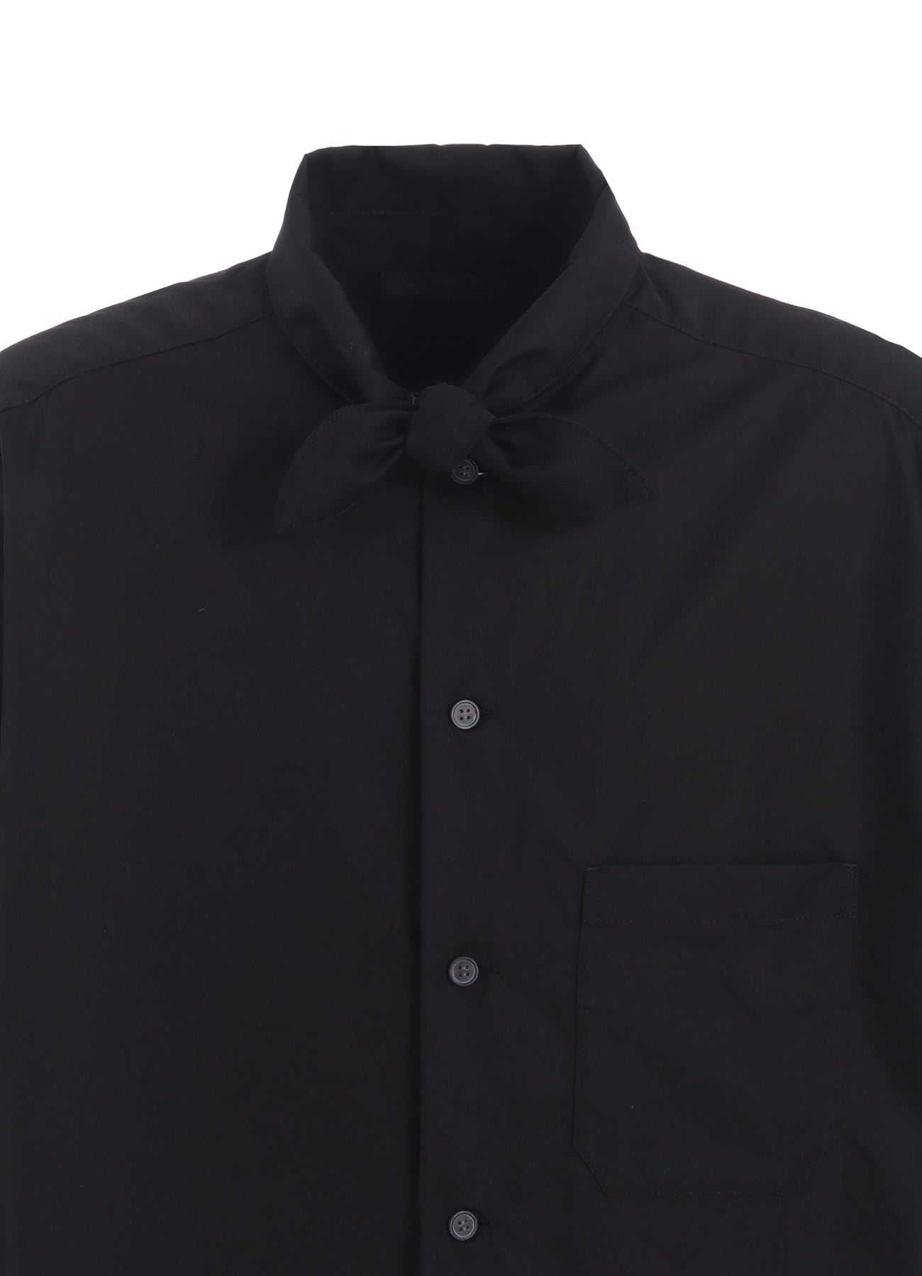 COTTON BROAD RIBBON COLLAR SHIRT