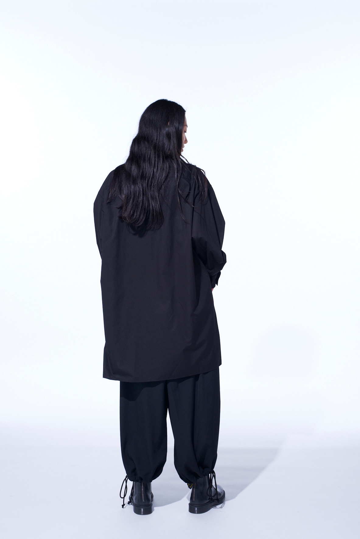 COTTON BROAD RIBBON COLLAR SHIRT