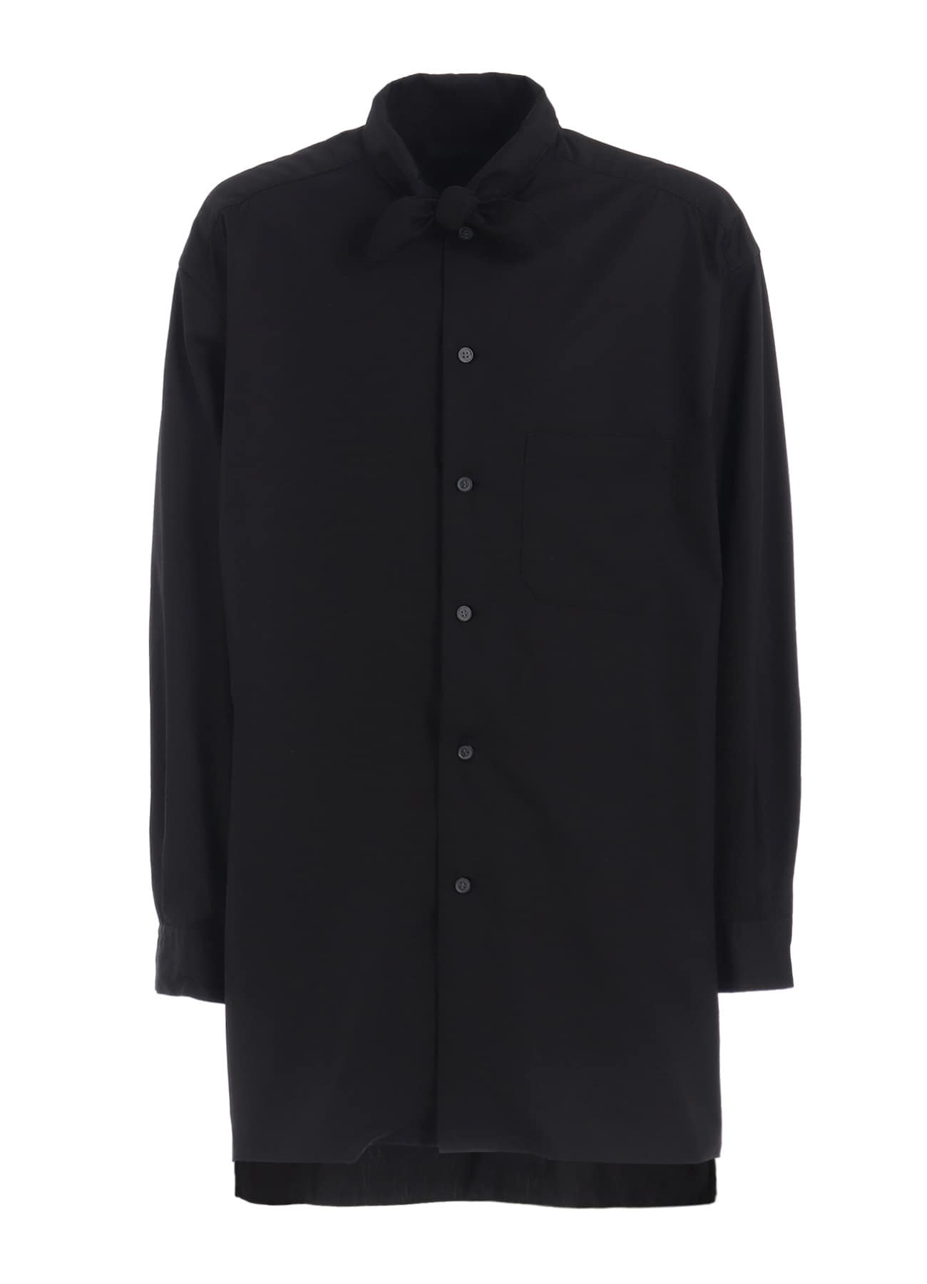 COTTON BROAD RIBBON COLLAR SHIRT