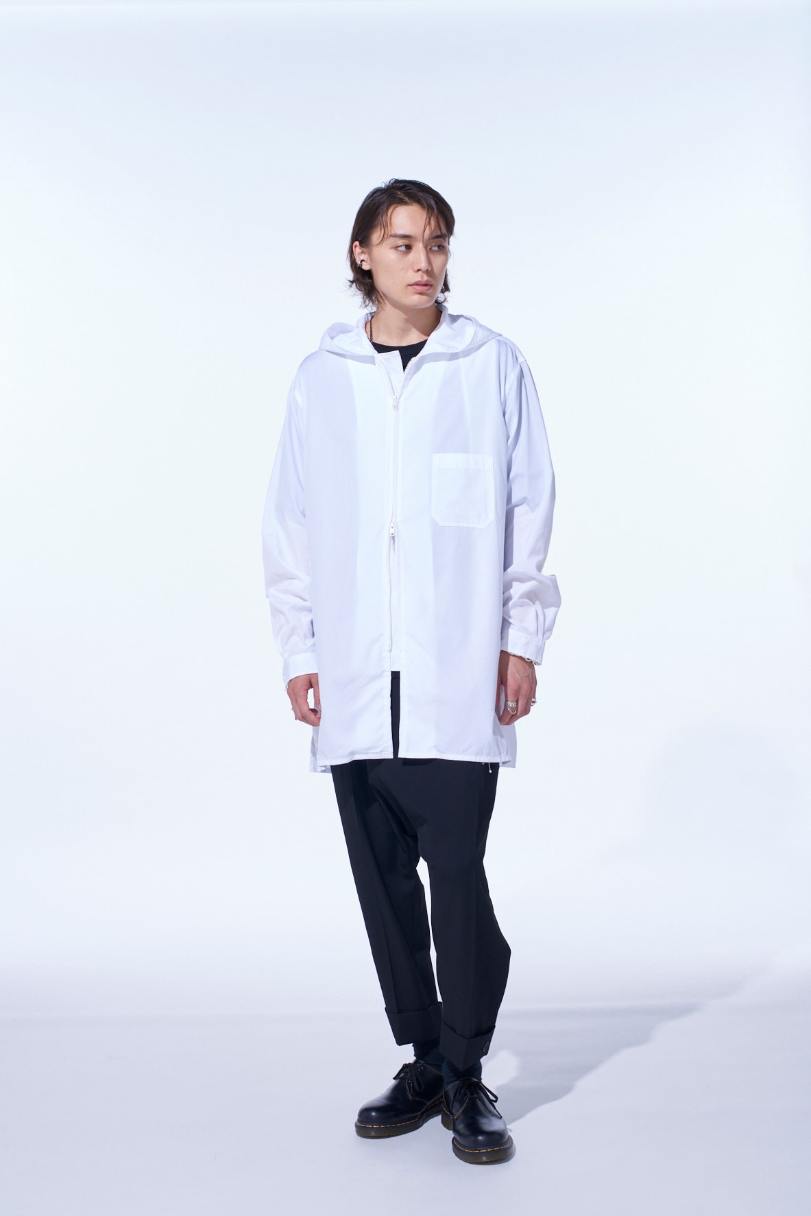 COTTON BROAD HOODED SHIRT(M White): S'YTE｜THE SHOP YOHJI