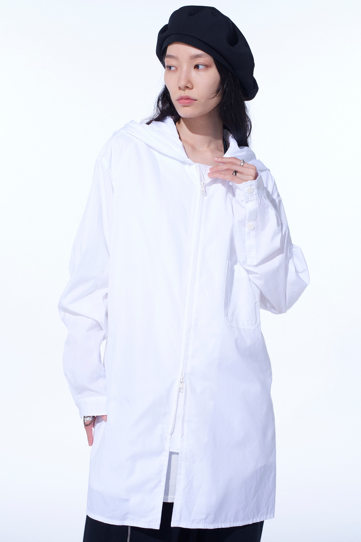 COTTON BROAD HOODED SHIRT(M White): S'YTE｜THE SHOP YOHJI