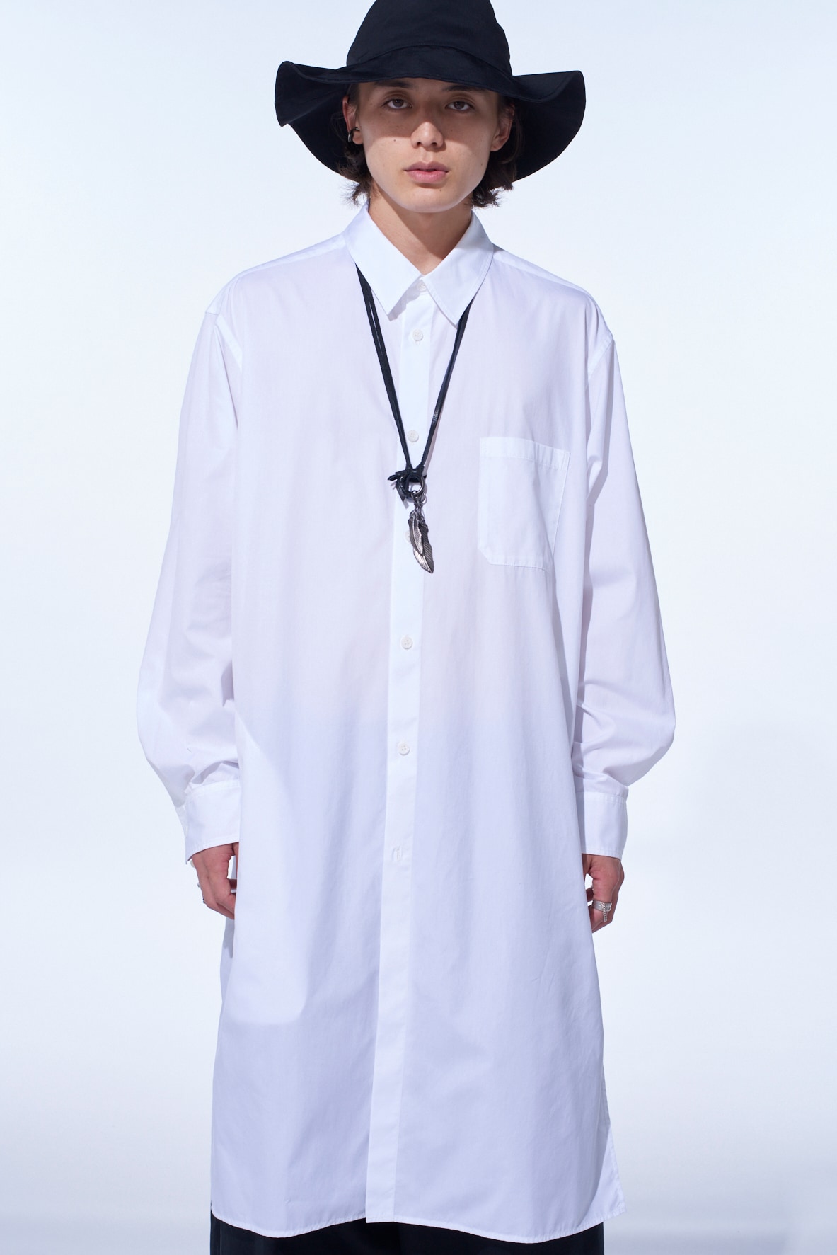 COTTON BROAD REGULAR COLLAR LONG SHIRT(M White): S'YTE｜THE