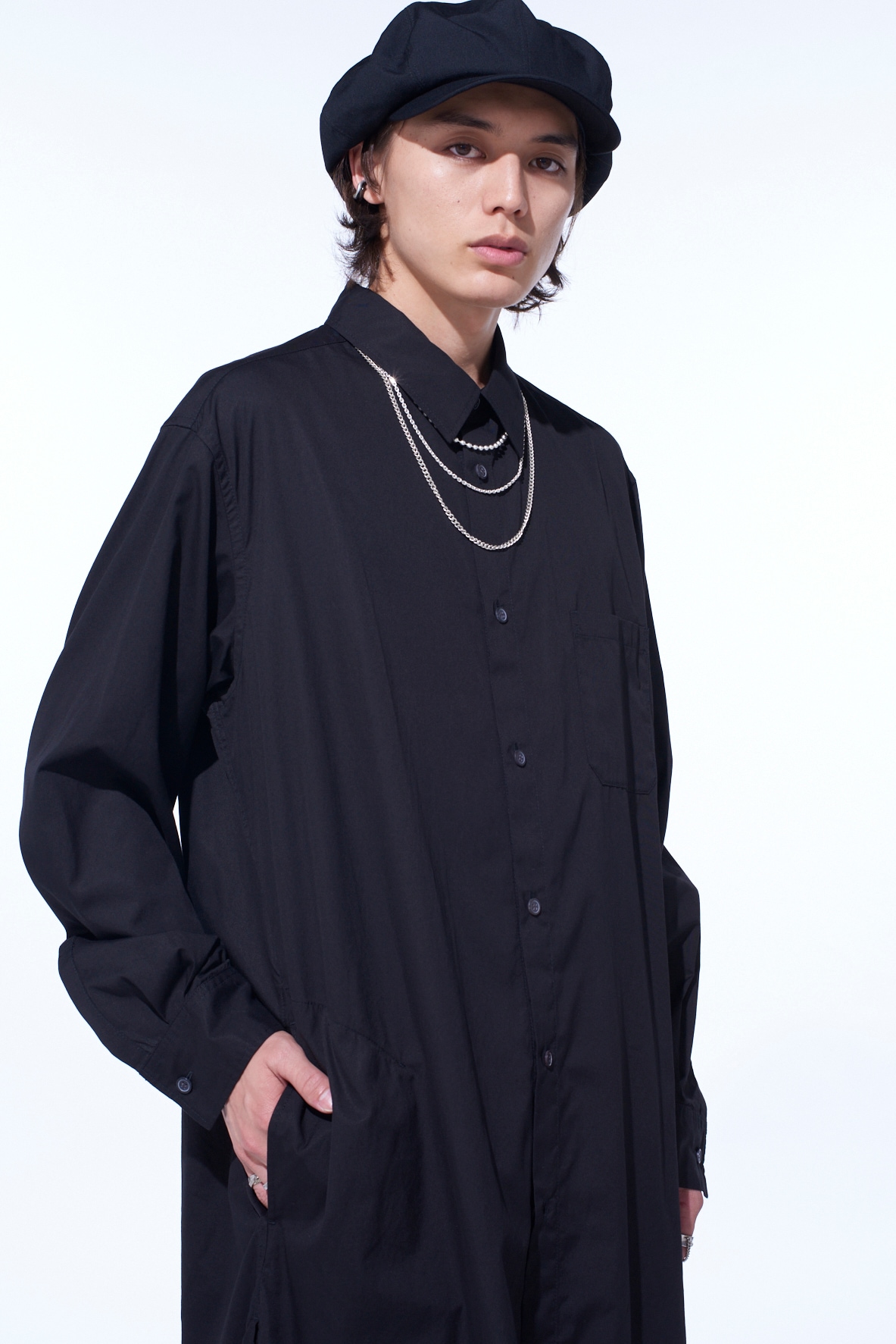 COTTON BROAD REGULAR COLLAR LONG SHIRT