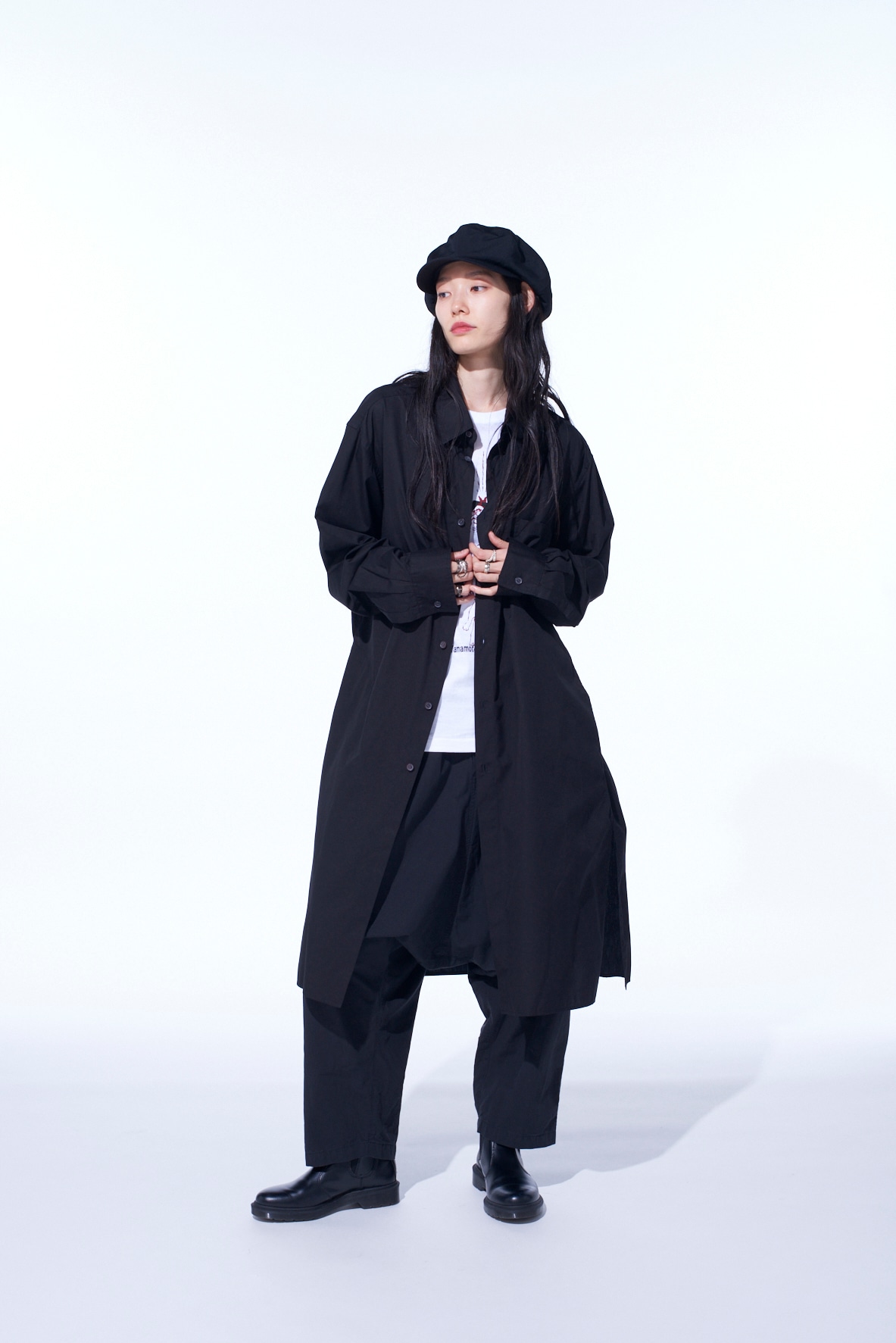 COTTON BROAD REGULAR COLLAR LONG SHIRT