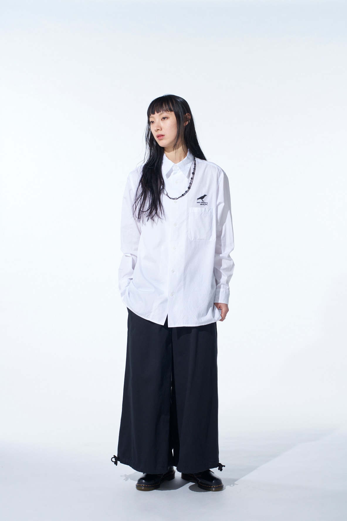 COTTON BROAD CROW EMBROIDERED SHIRT