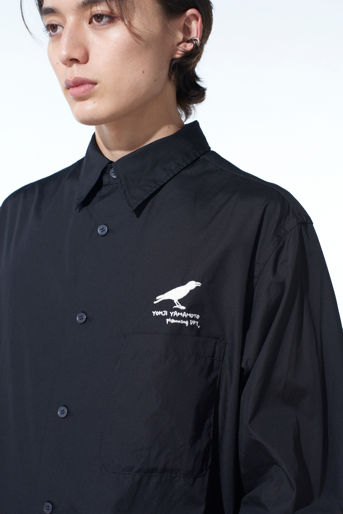 COTTON BROAD CROW EMBROIDERED SHIRT
