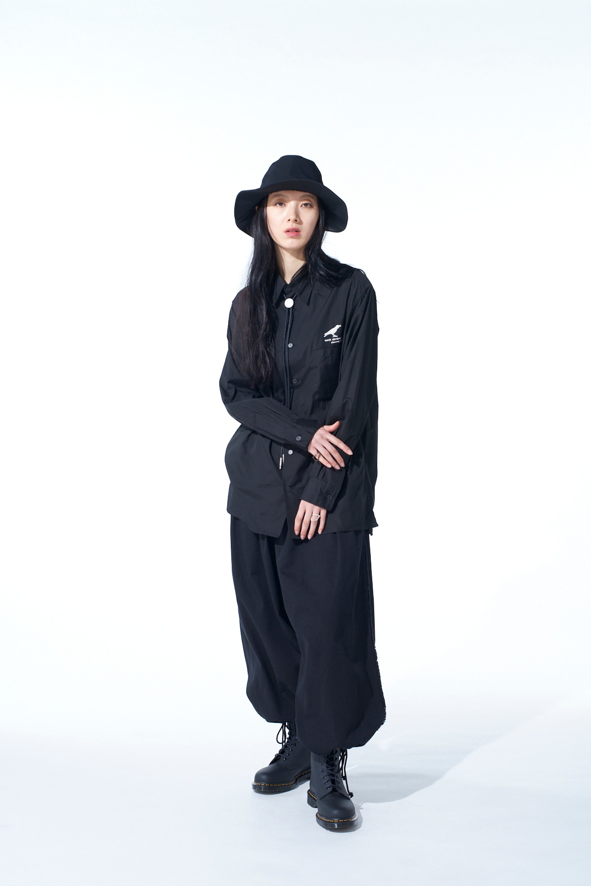 COTTON BROAD CROW EMBROIDERED SHIRT