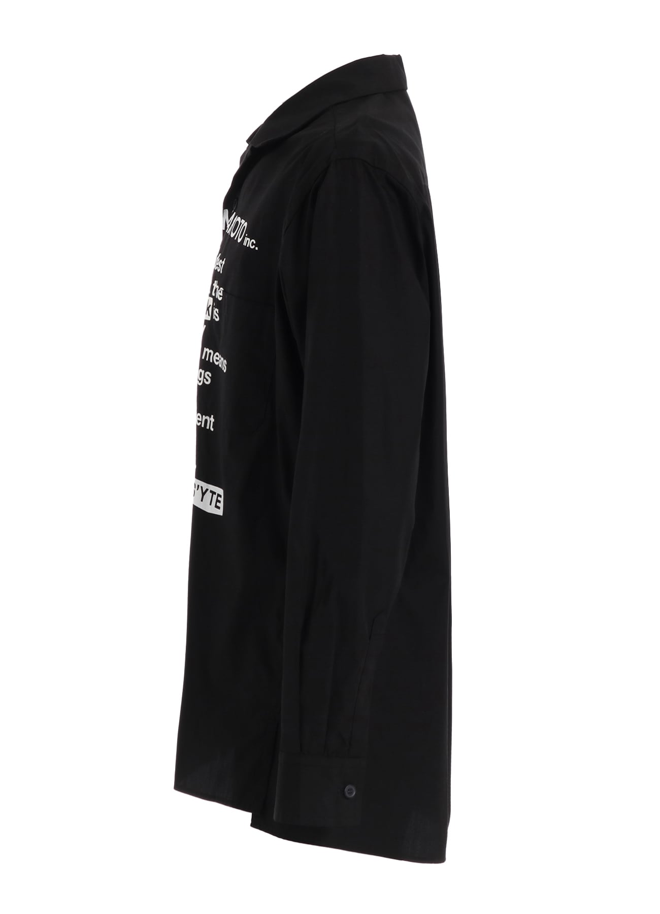 COTTON BROAD「Black is modest」MESSAGE PRINTED SHIRT
