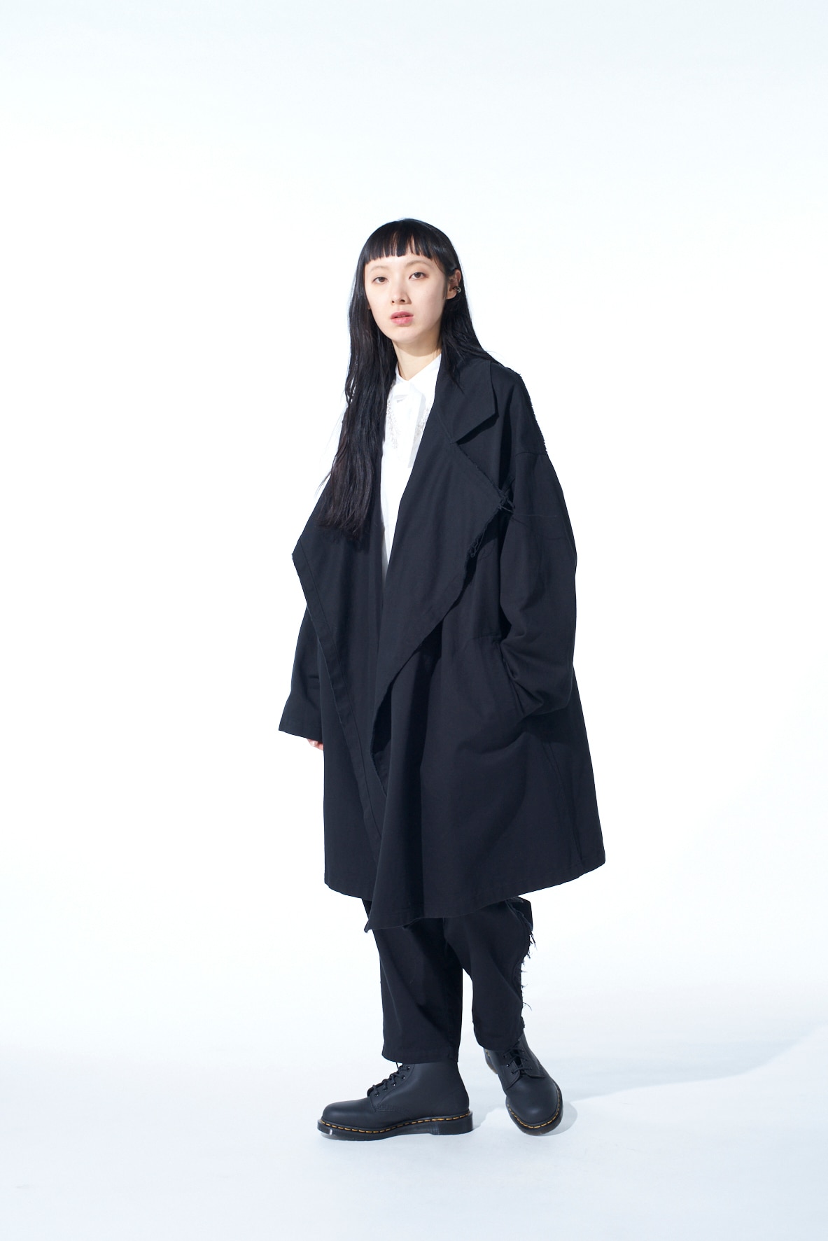 COTTON DRILL CUT-OUT DRAPE COAT