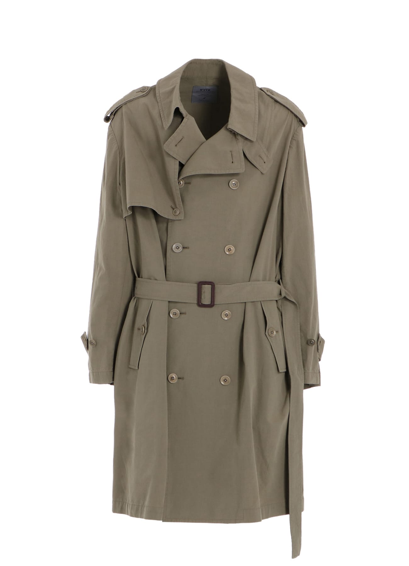 BRUSHED WASHER FINISH BROAD TRENCH COAT