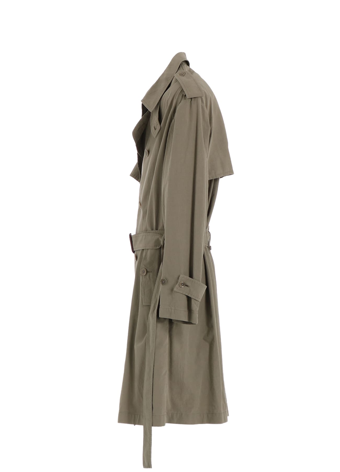 BRUSHED WASHER FINISH BROAD TRENCH COAT(S Khaki): S'YTE｜THE