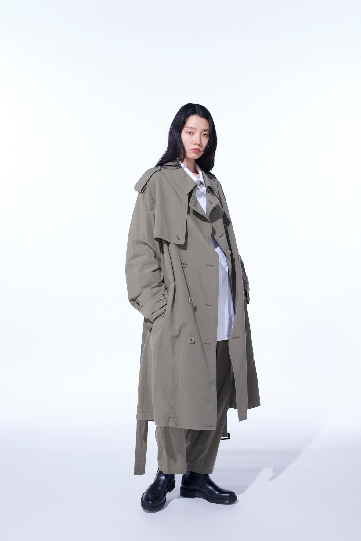 FRAMeWORK ウォッシャブルTRENCH オリーブグリーン　M Men's Water-Repellent Windproof Trench Coat - Jackets