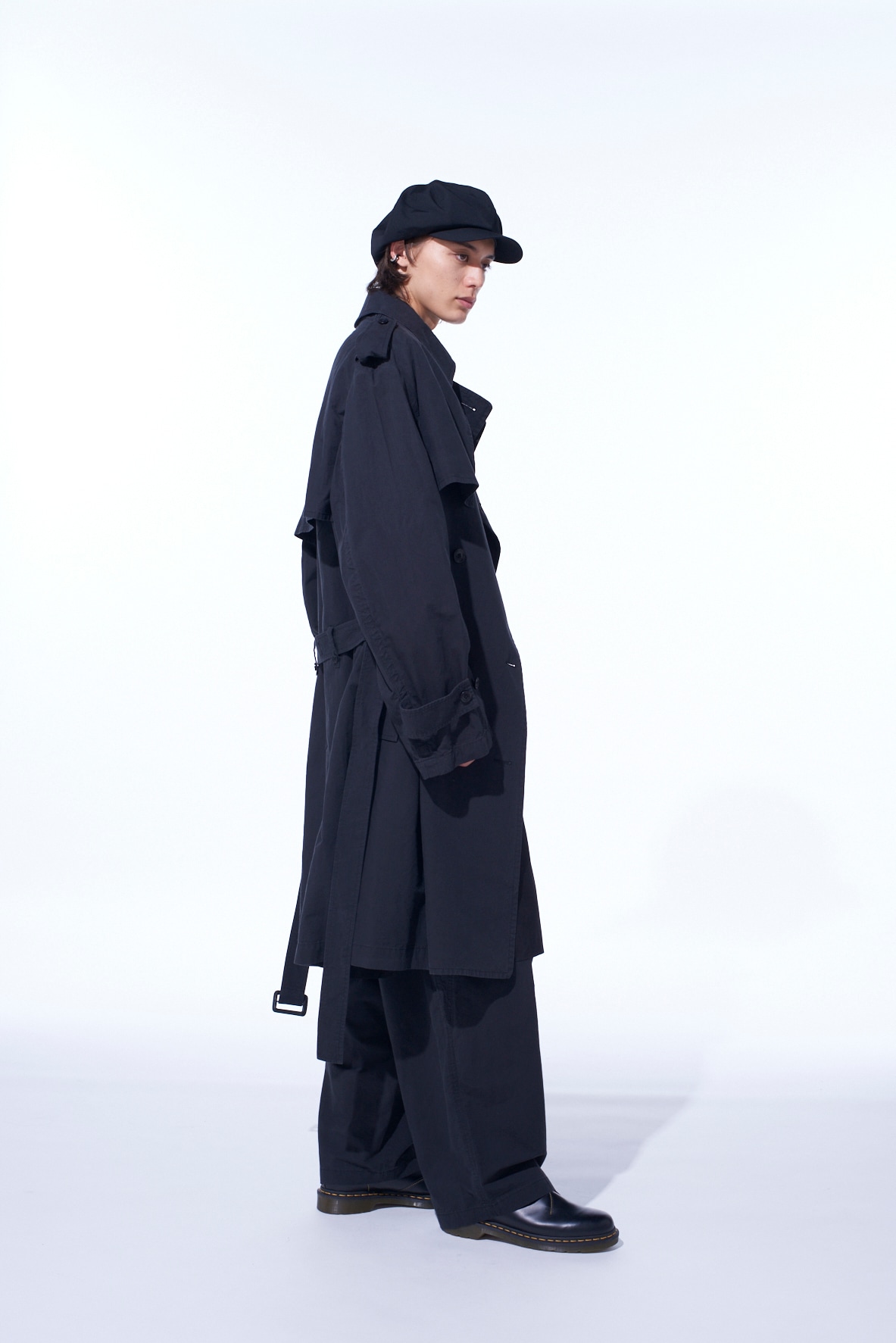 BRUSHED WASHER FINISH BROAD TRENCH COAT