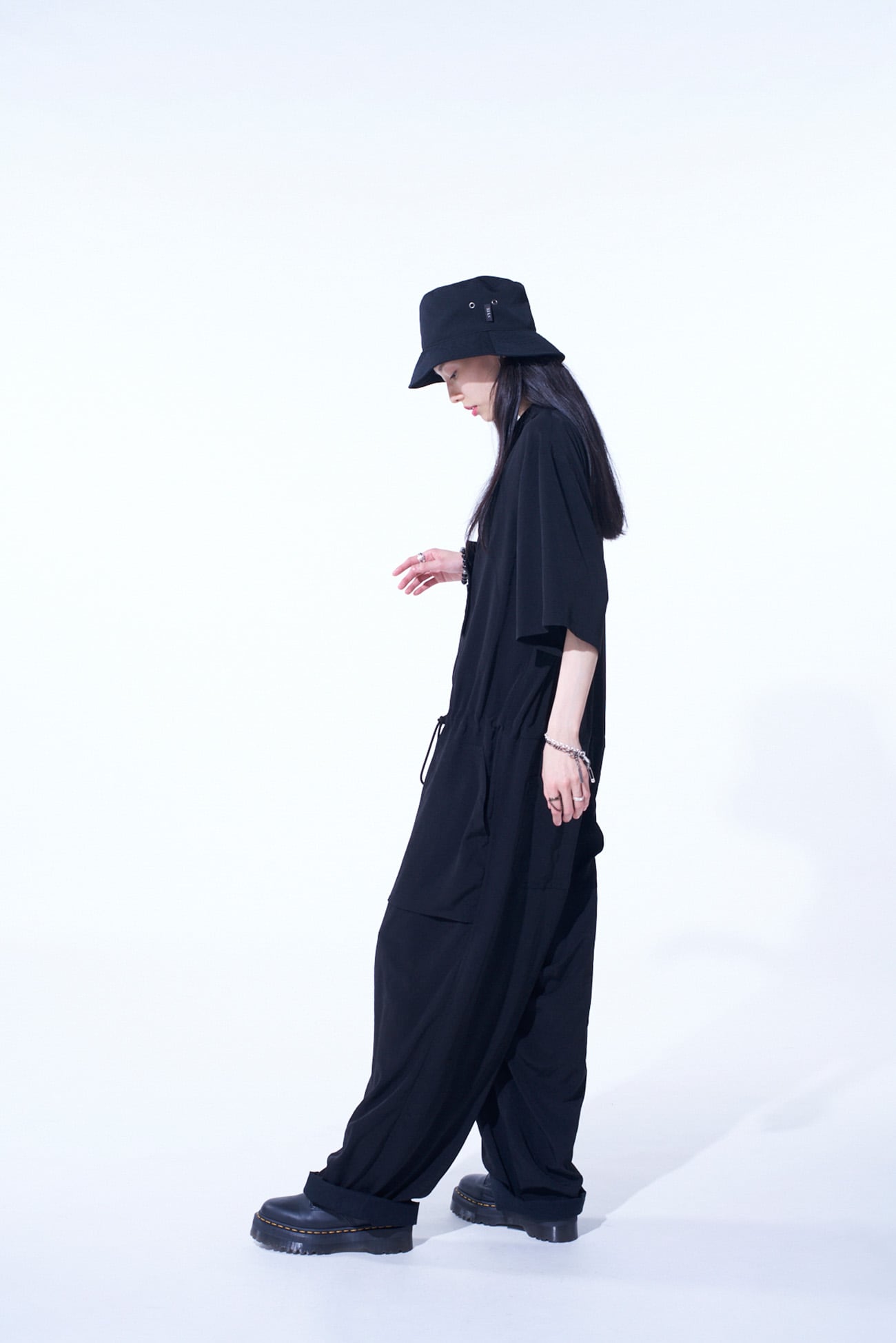 CREPE de CHINE SHORT SLEEVE MILITARY ALL-IN-ONE