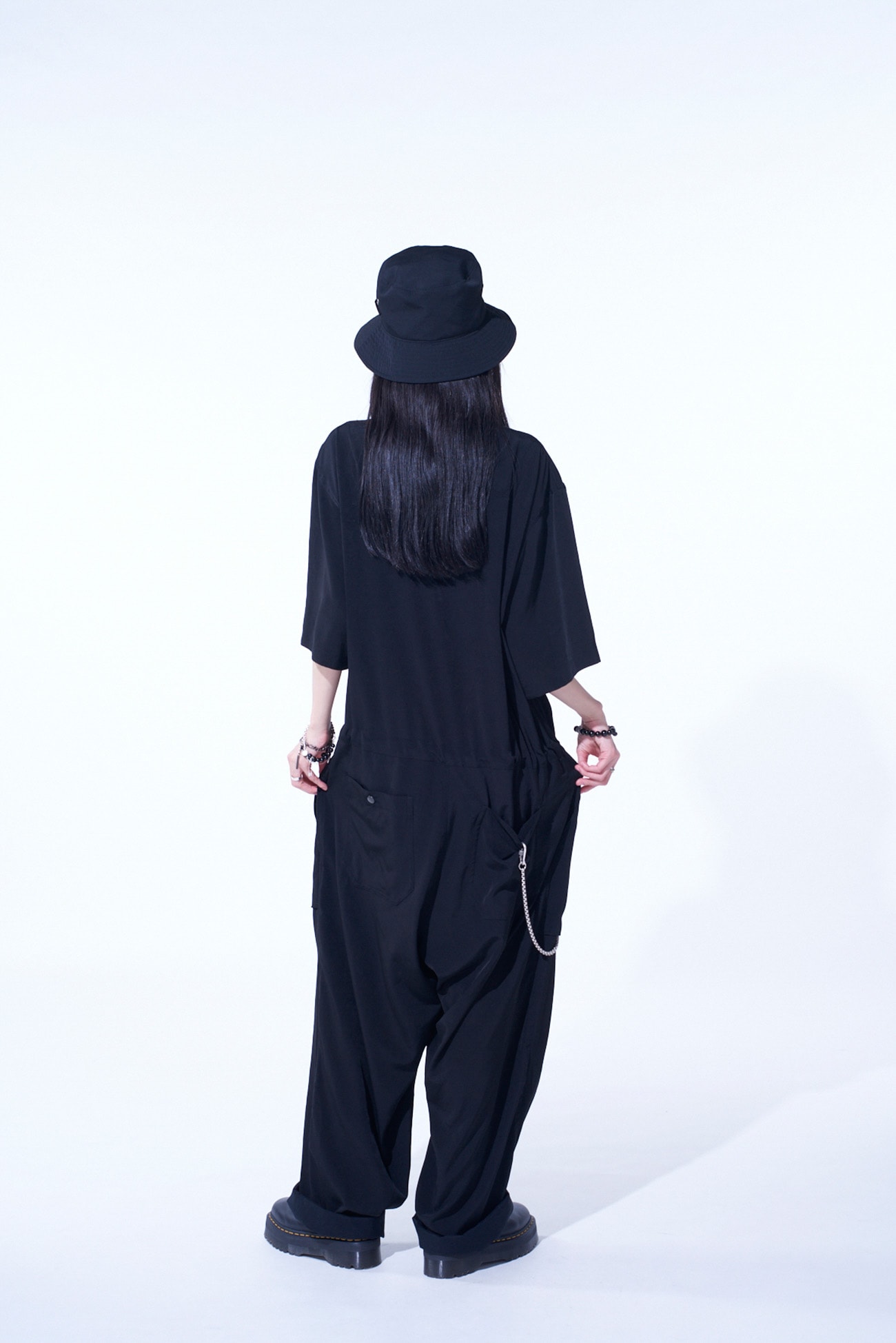CREPE de CHINE SHORT SLEEVE MILITARY ALL-IN-ONE