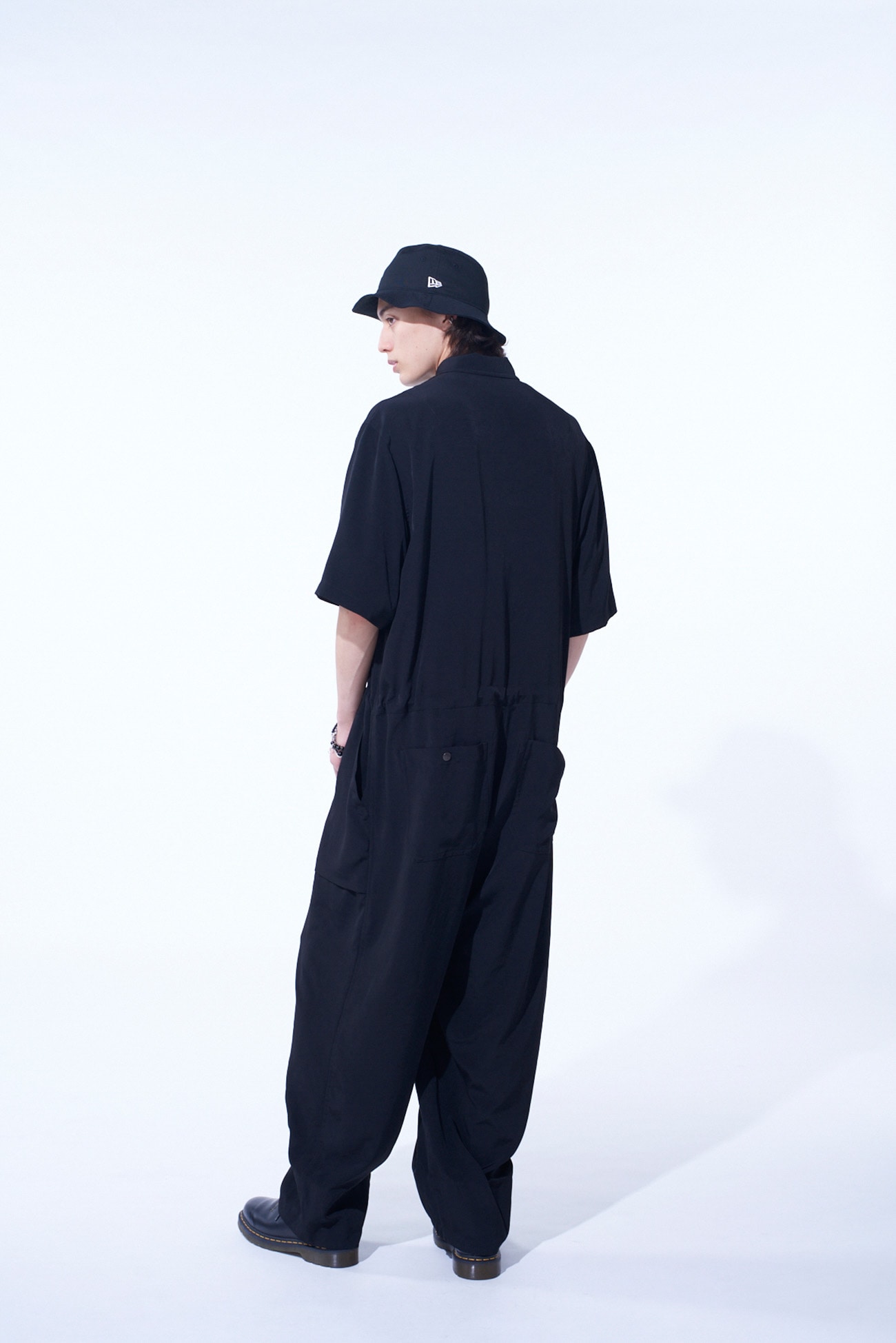 CREPE de CHINE SHORT SLEEVE MILITARY ALL-IN-ONE