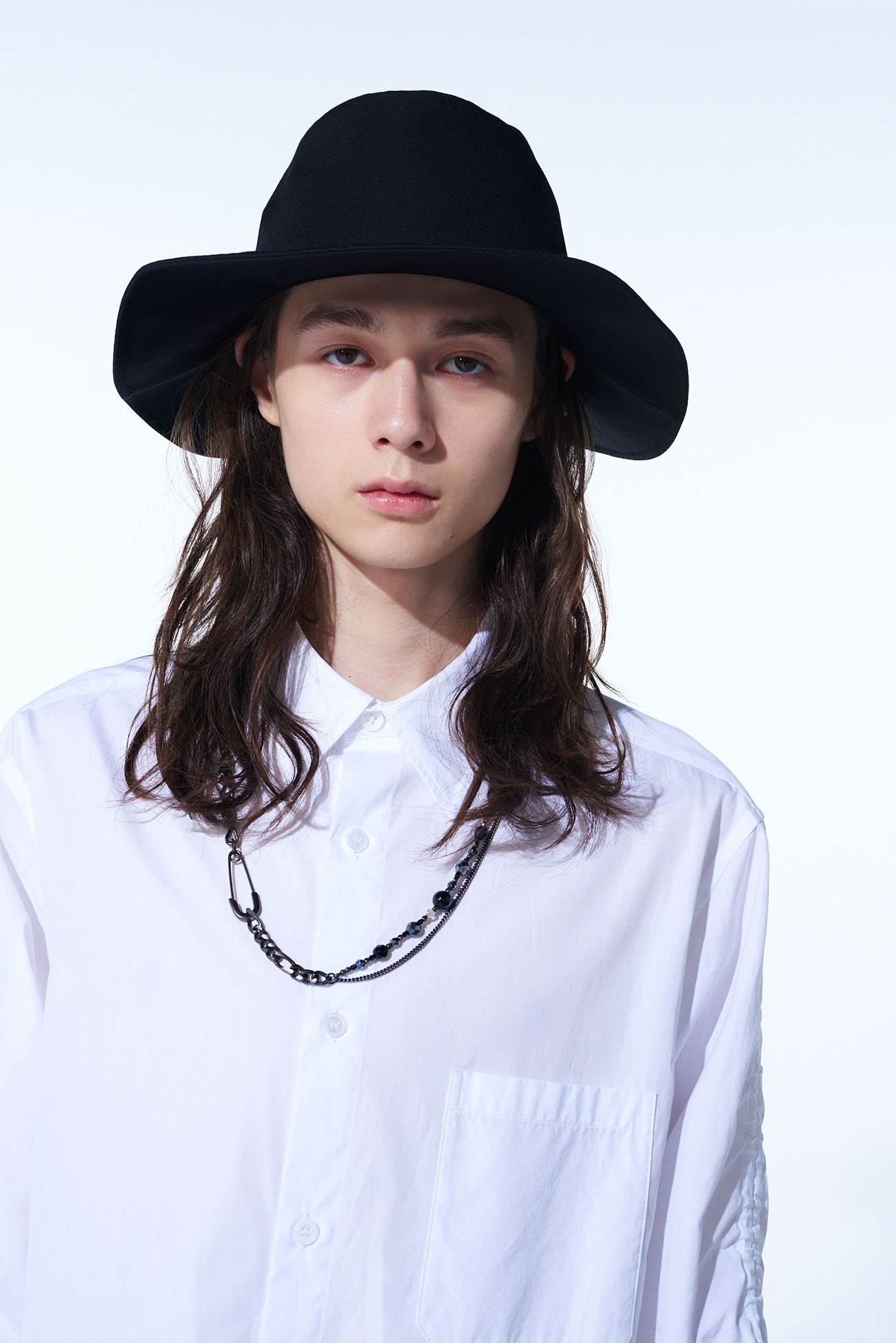 WASHER WOOL GABARDINE LONG BRIM HAT