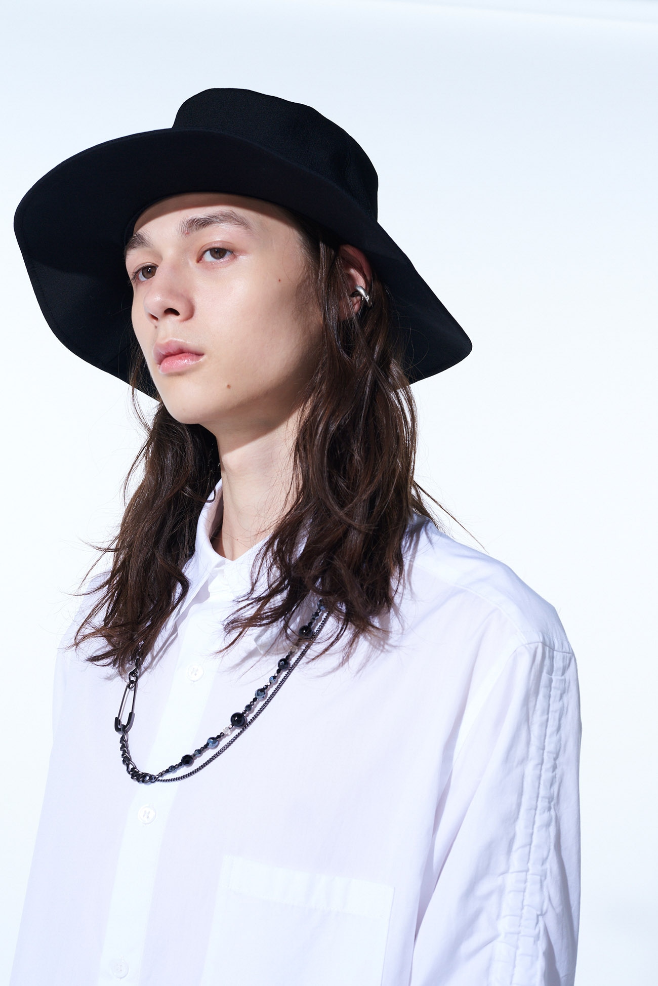 WASHER WOOL GABARDINE LONG BRIM HAT