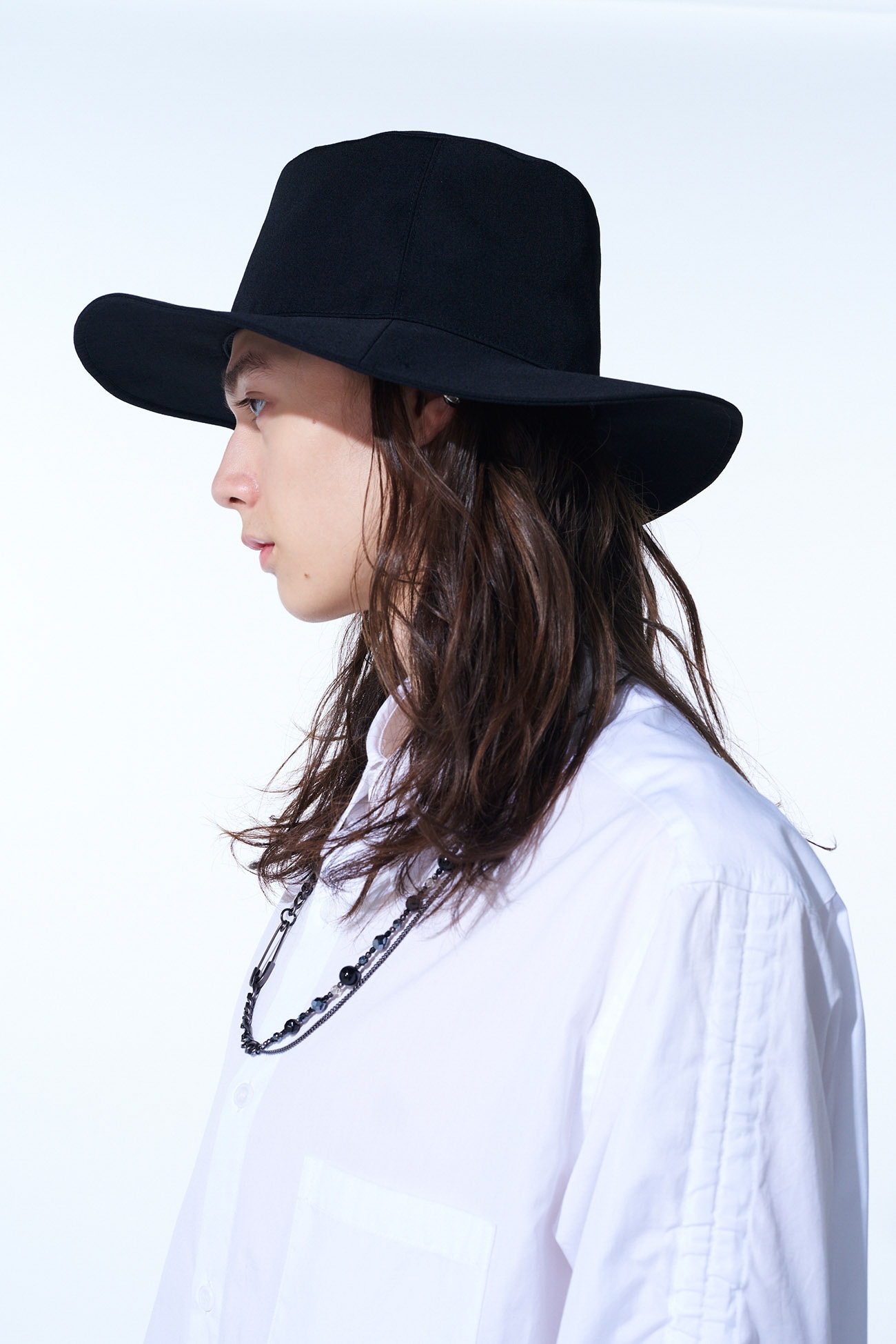 WASHER WOOL GABARDINE LONG BRIM HAT