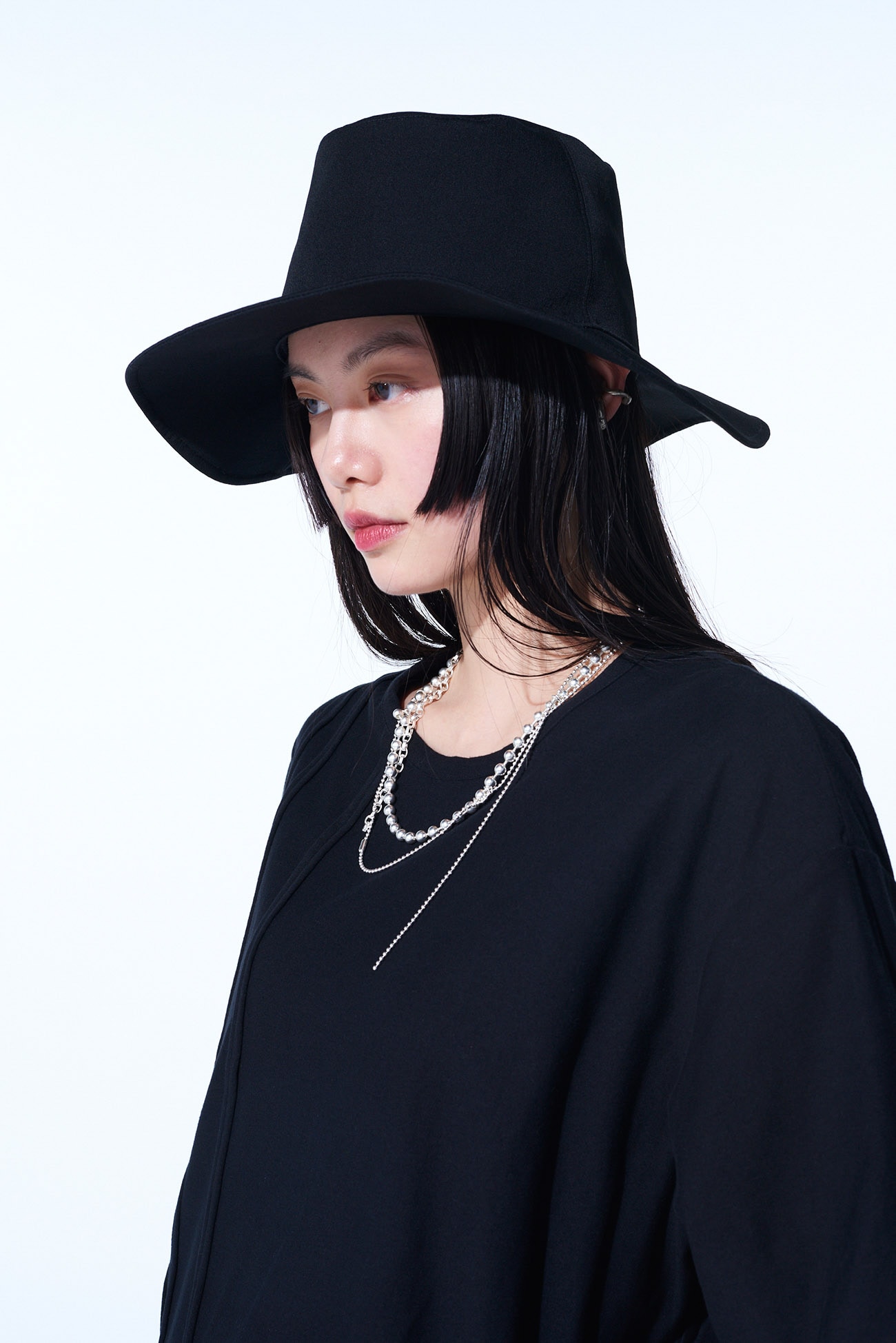 WASHER WOOL GABARDINE LONG BRIM HAT