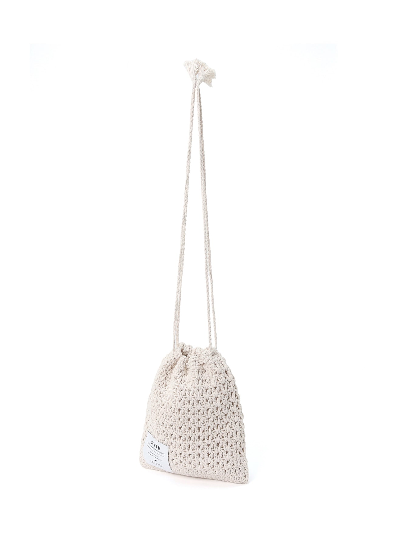 KNITTED DRAWSTRING MINI BAG