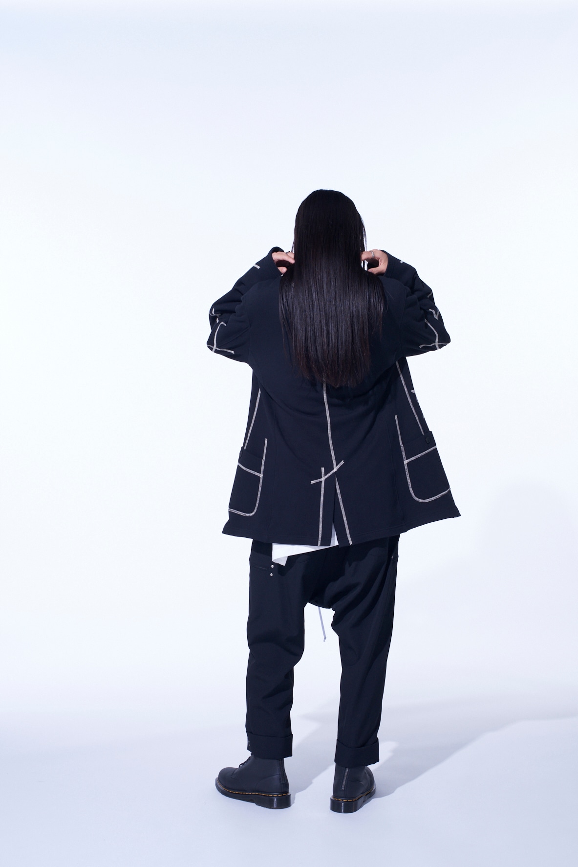 FRENCH TERRY RANDOM STITCH 4 BUTTON JACKET