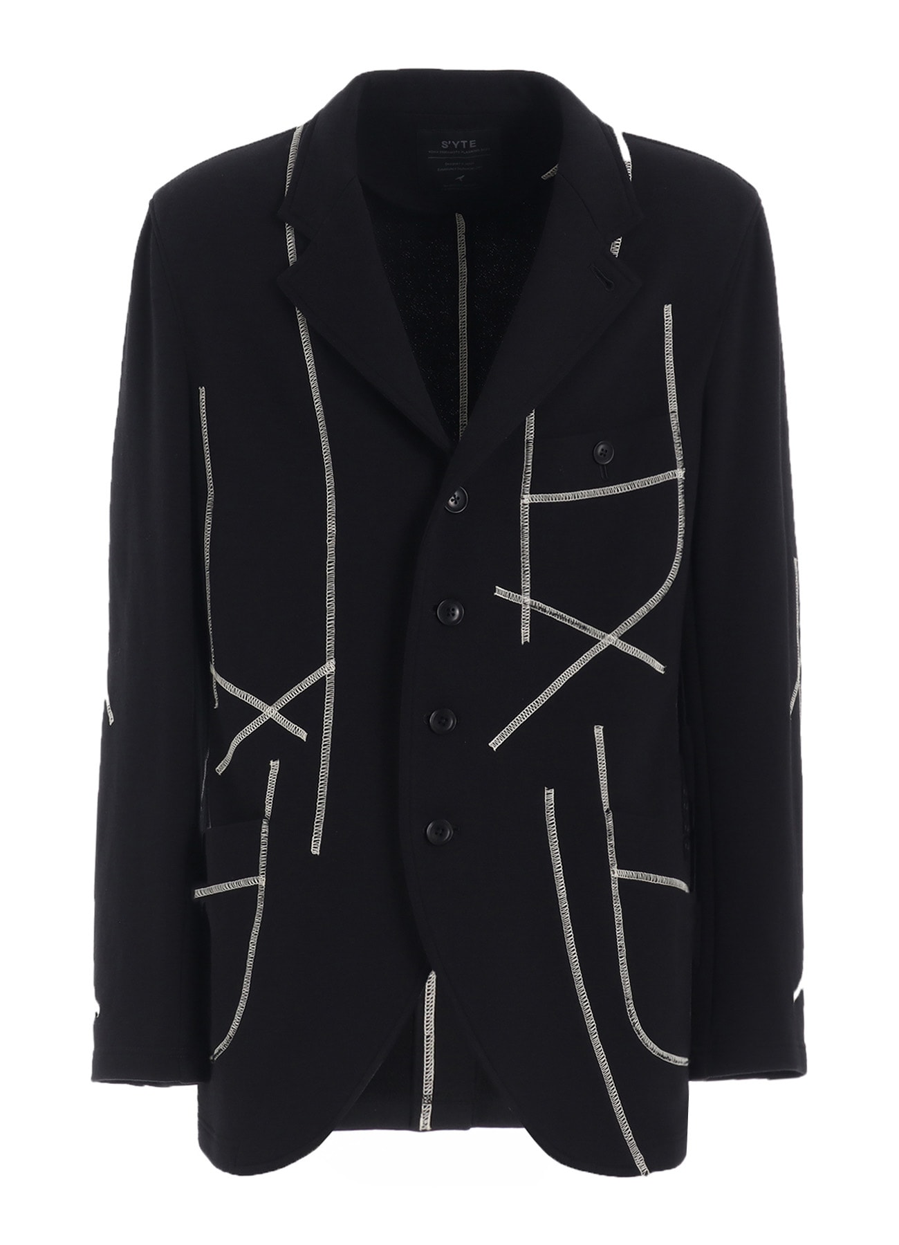 FRENCH TERRY RANDOM STITCH 4 BUTTON JACKET