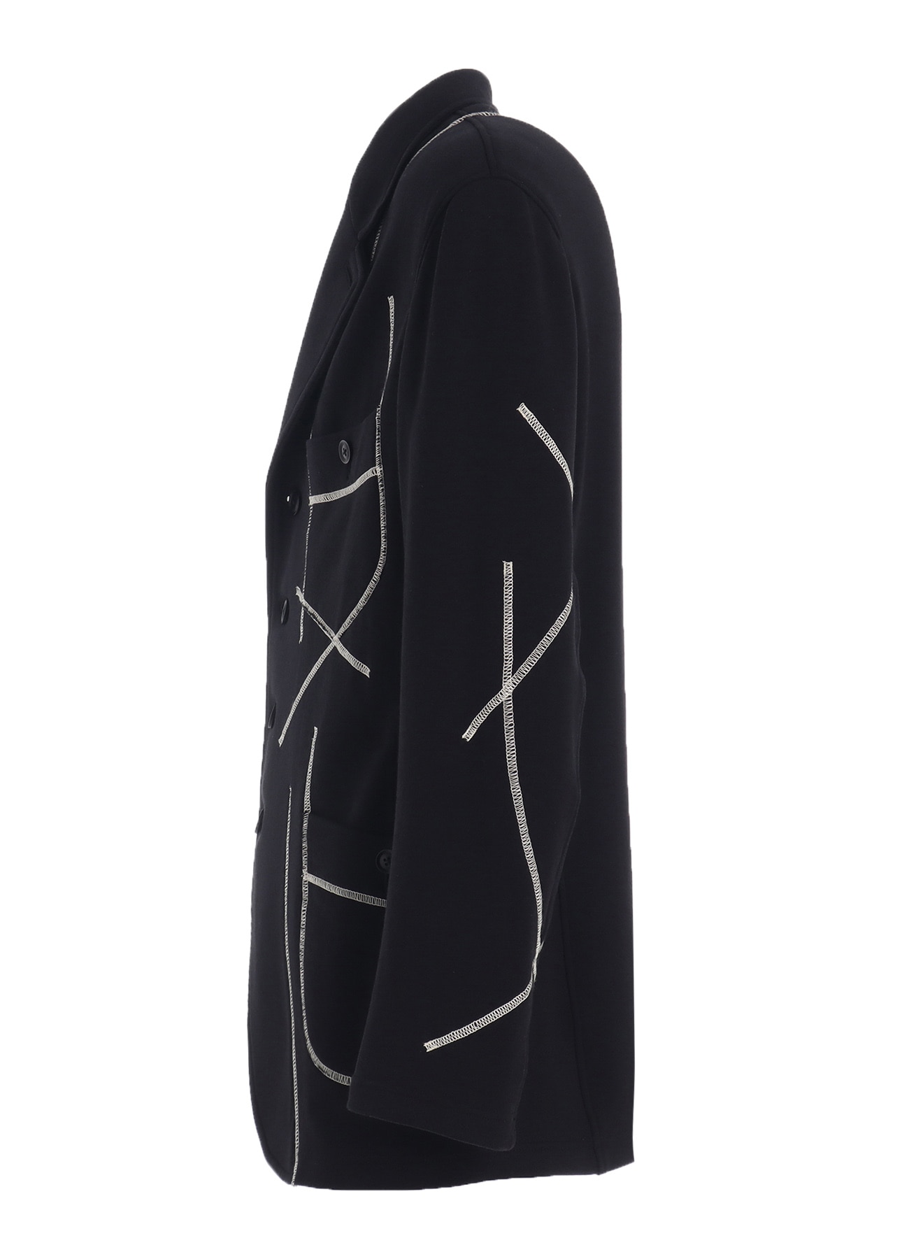 FRENCH TERRY RANDOM STITCH 4 BUTTON JACKET