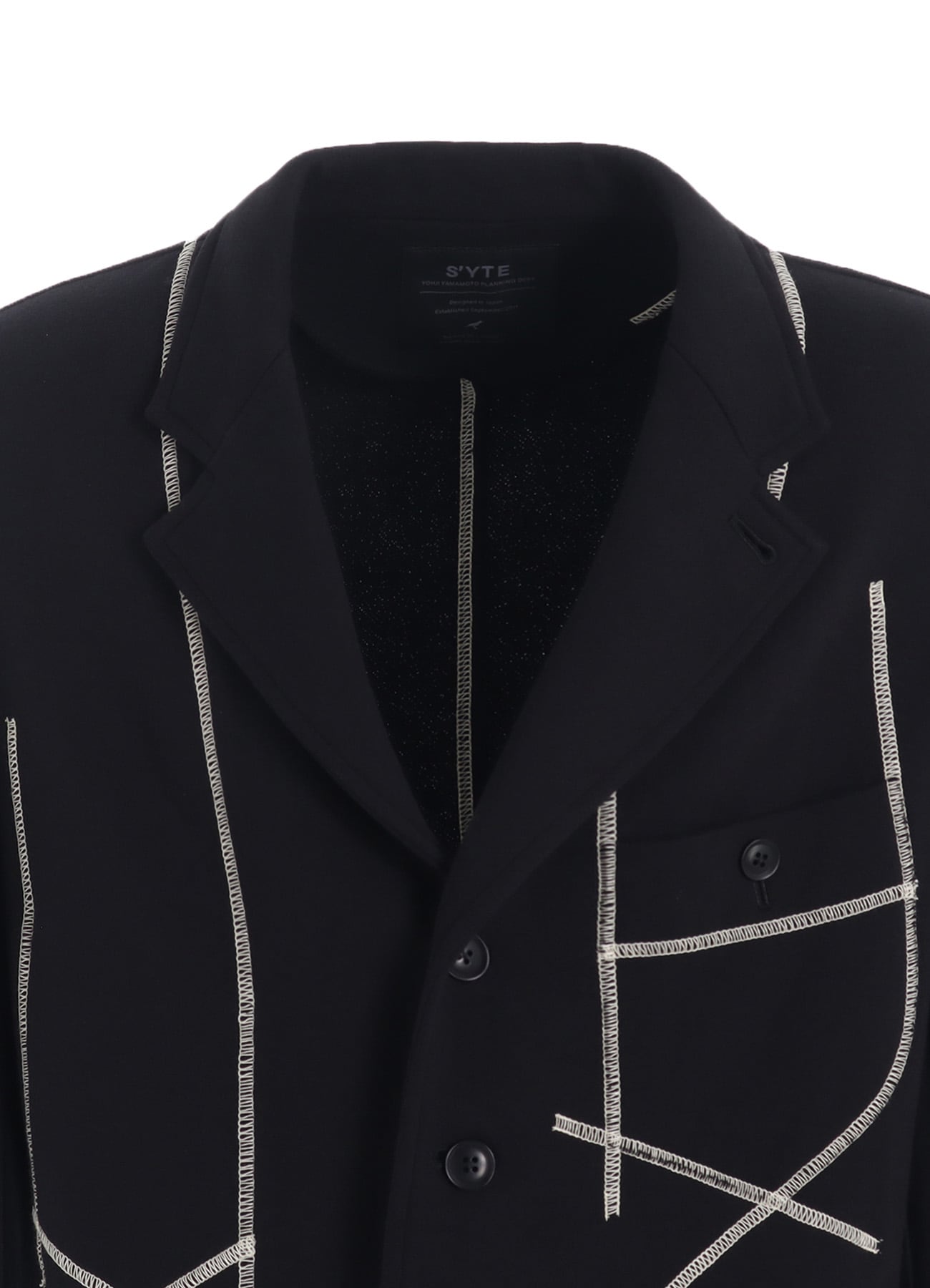 FRENCH TERRY RANDOM STITCH 4 BUTTON JACKET