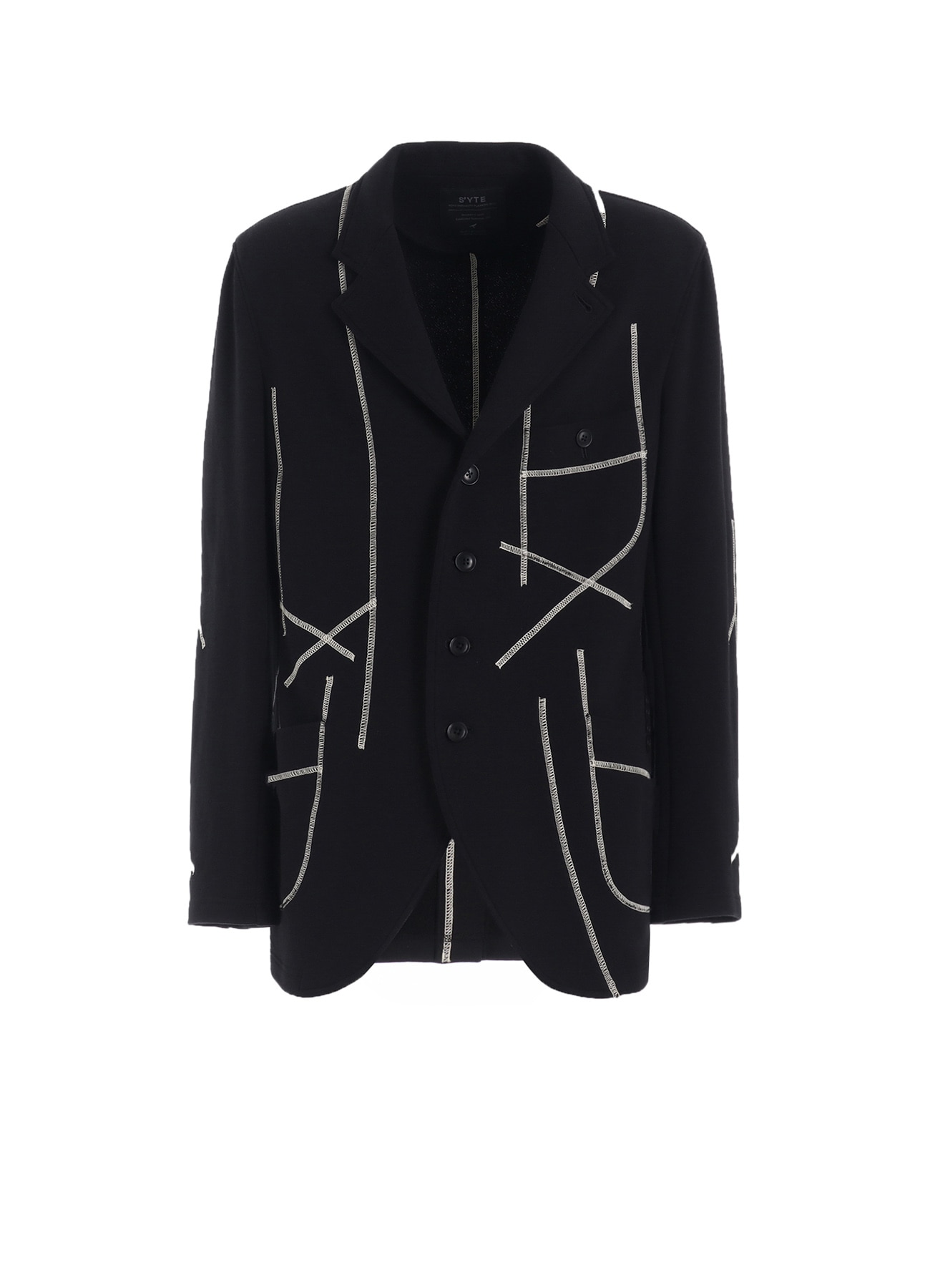 FRENCH TERRY RANDOM STITCH 4 BUTTON JACKET