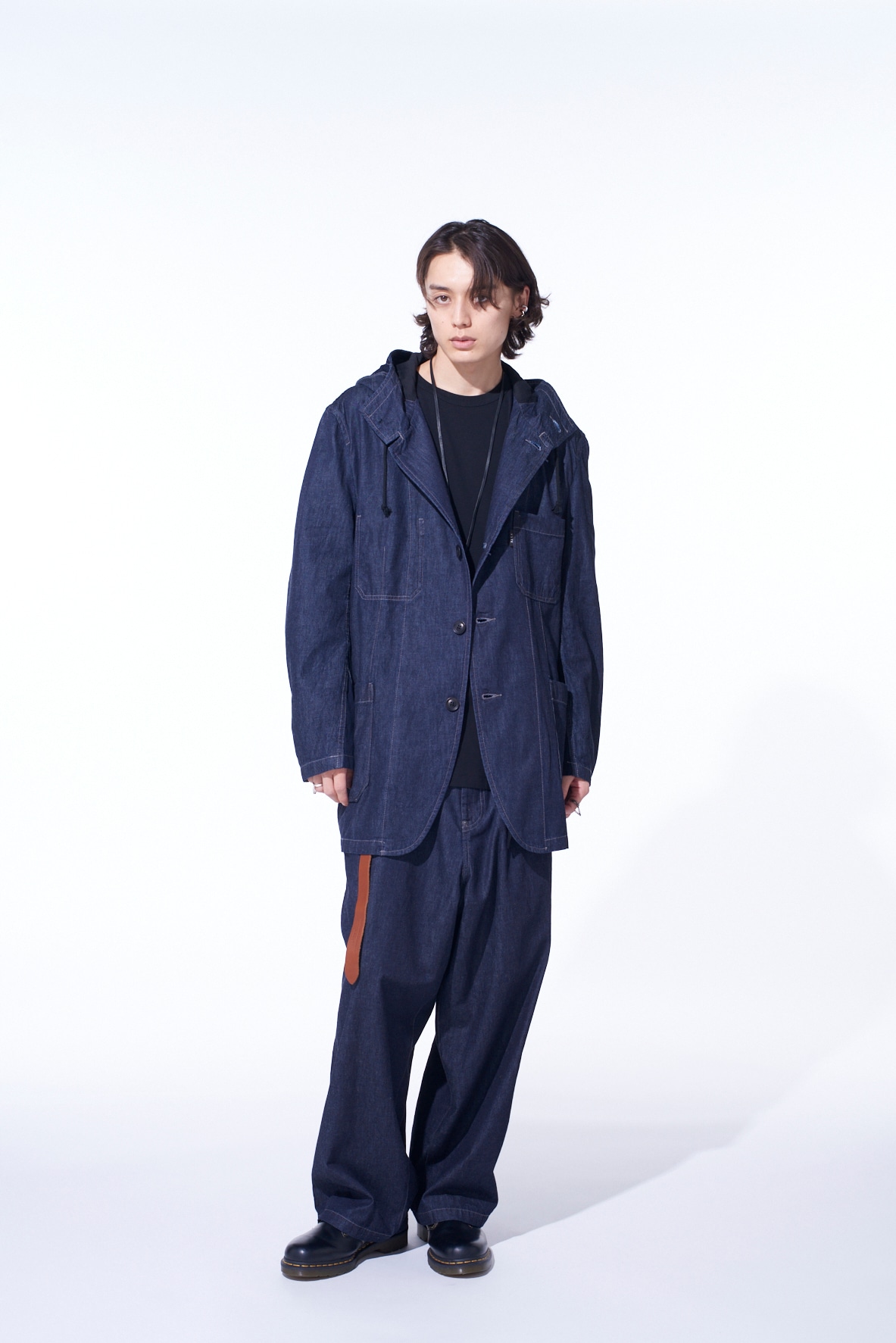 7oz TWO-TONE DENIM HOODED JACKET